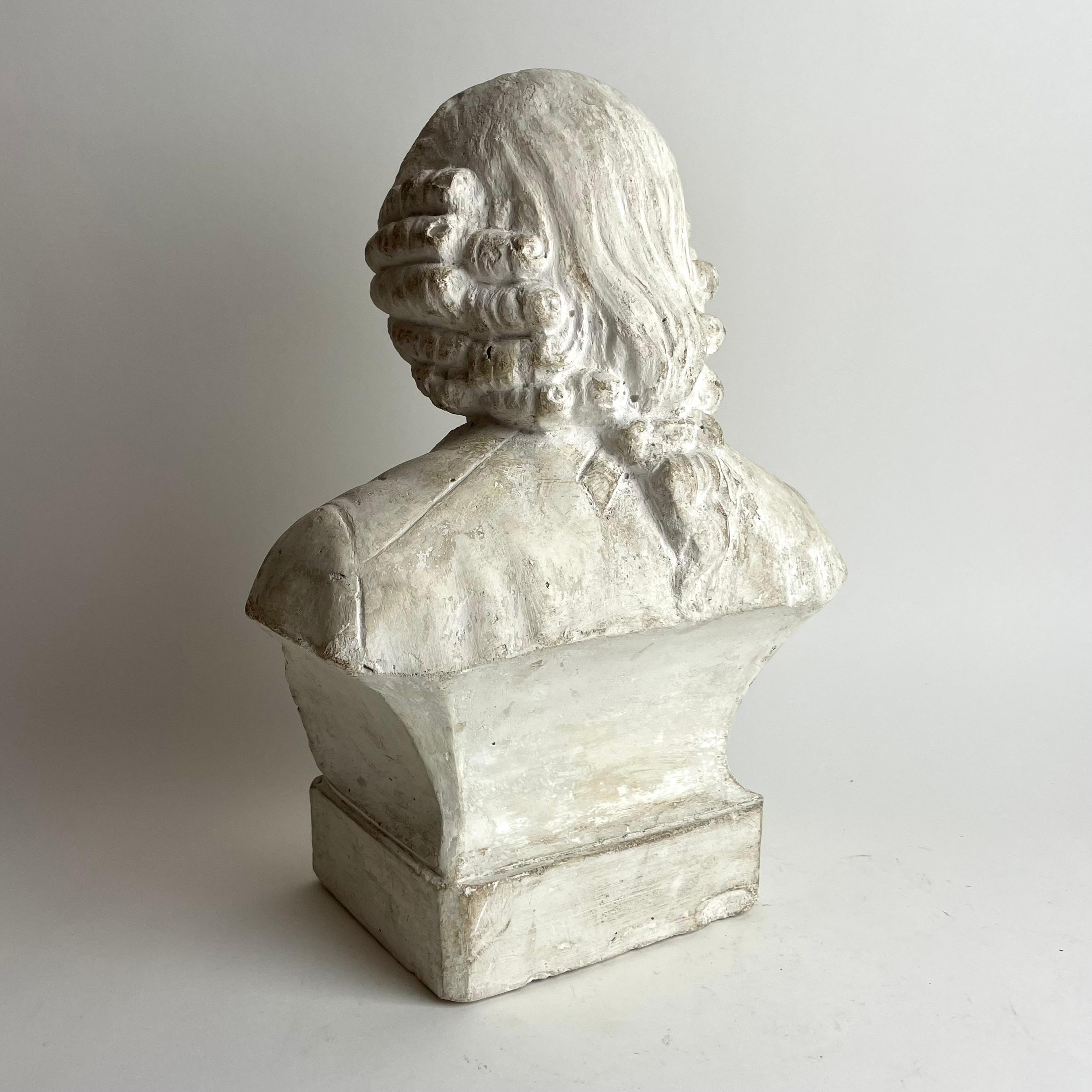Precioso busto de escayola del famoso científico sueco Carl von Linne. siglo XX en venta