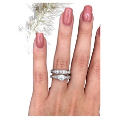 Used Beautiful Platinum Engagement-Wedding Diamond Ring-Set 1.40ct