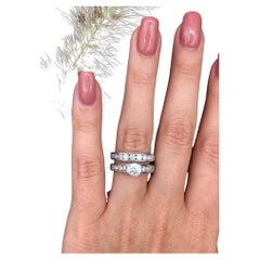 Beautiful Platinum Engagement-Wedding Diamond Ring-Set 1.40ct