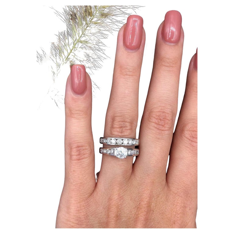 Customizable Beautiful Platinum EngagementWedding Diamond RingSet 1