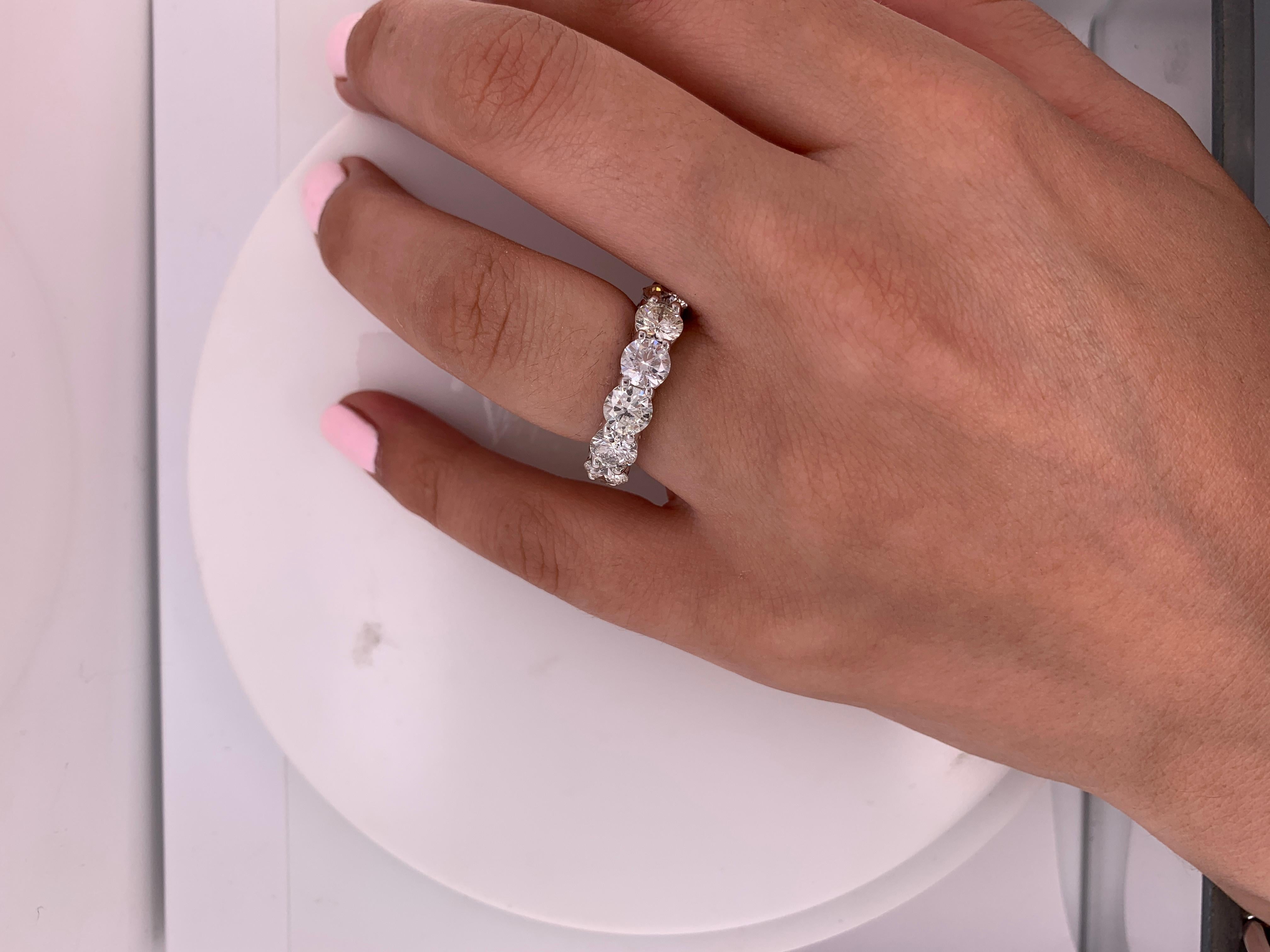 Women's Beautiful Platinum Eternity Band Features 9.30 Carat of 13 Round Diamonds