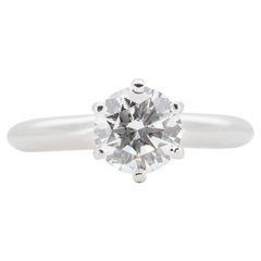 Original Tiffany&Co Certified  Beautiful Platinum Ring 1.15 ct Natural Diamond 