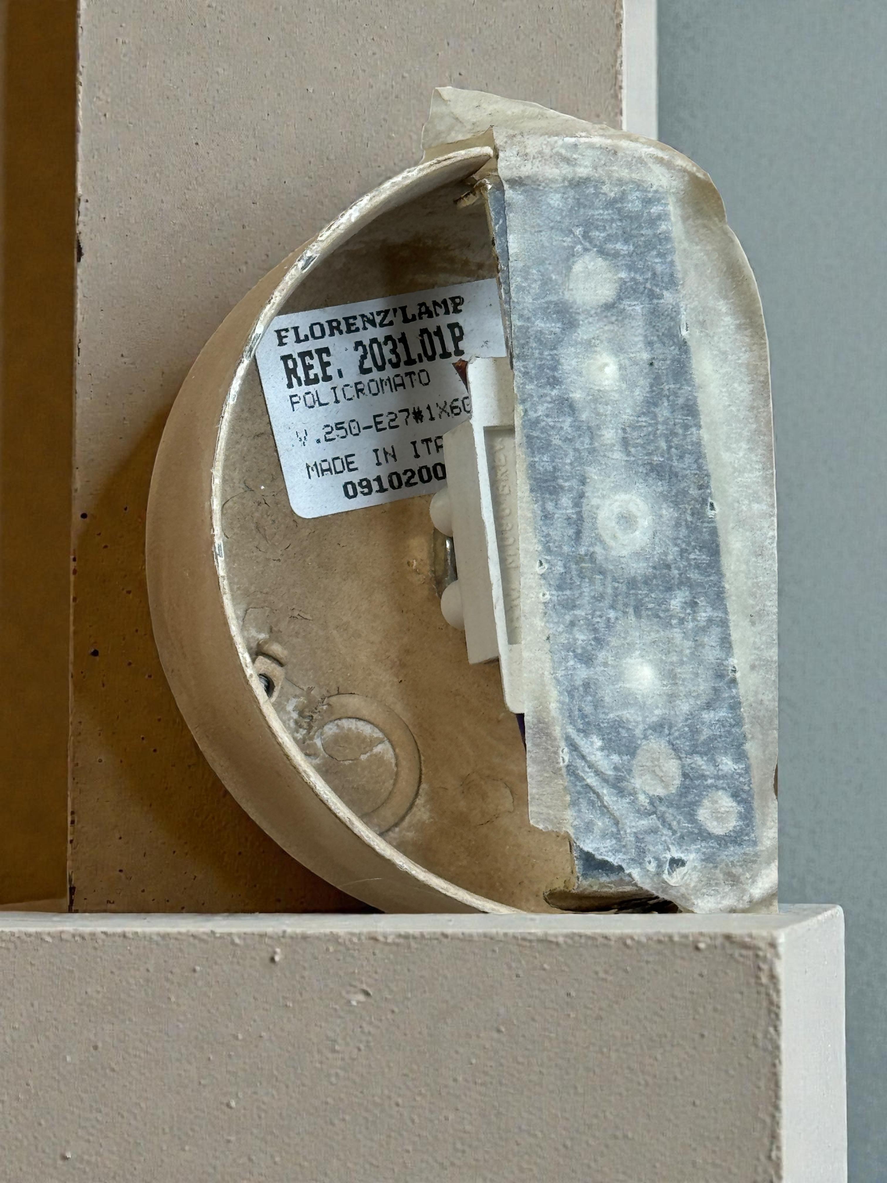 Beautiful Polychrome Leaf Flower Flush Mount Light Italy Florentine Style, 1960s For Sale 10