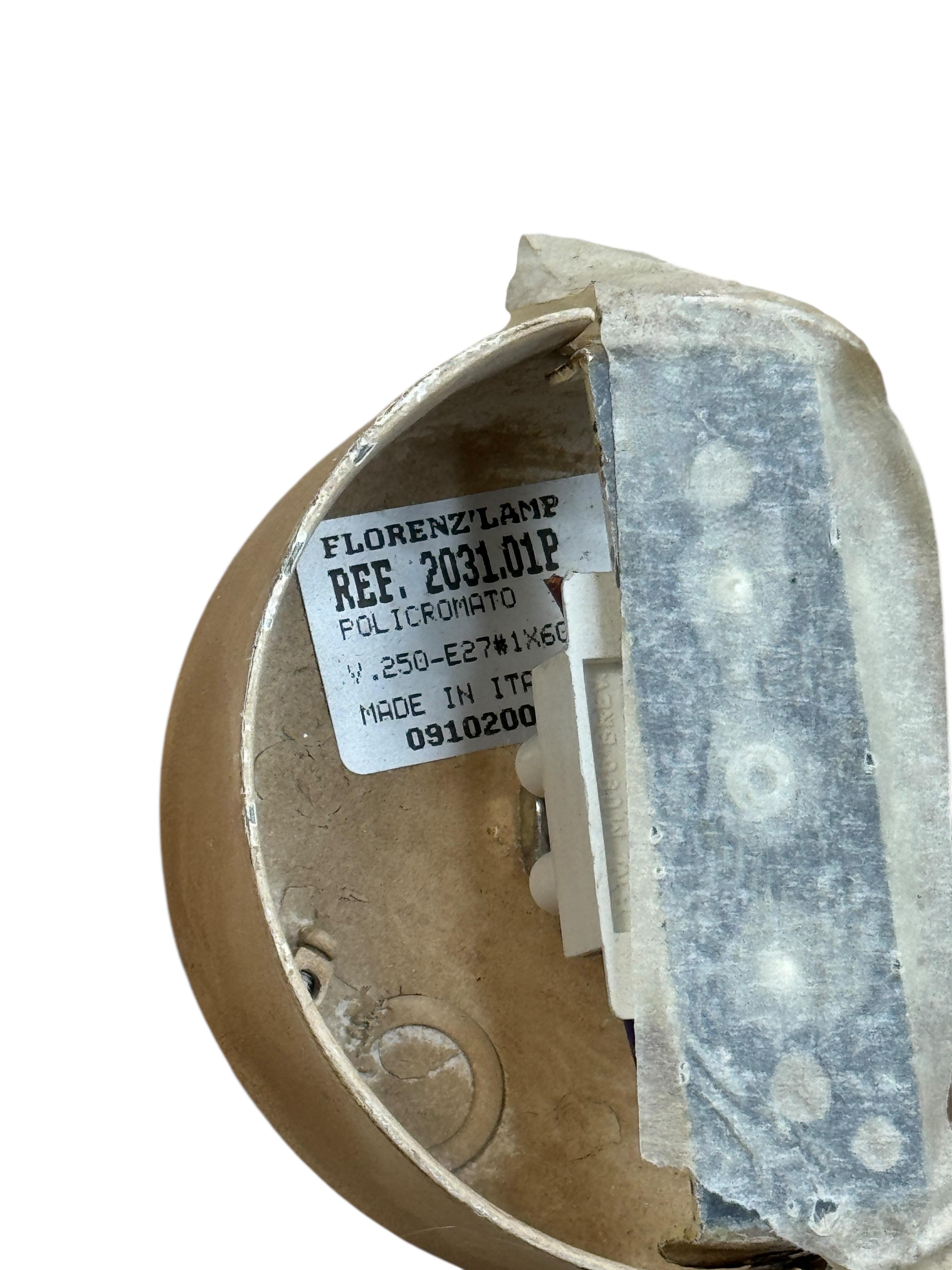 Beautiful Polychrome Leaf Flower Flush Mount Light Italy Florentine Style, 1960s For Sale 2