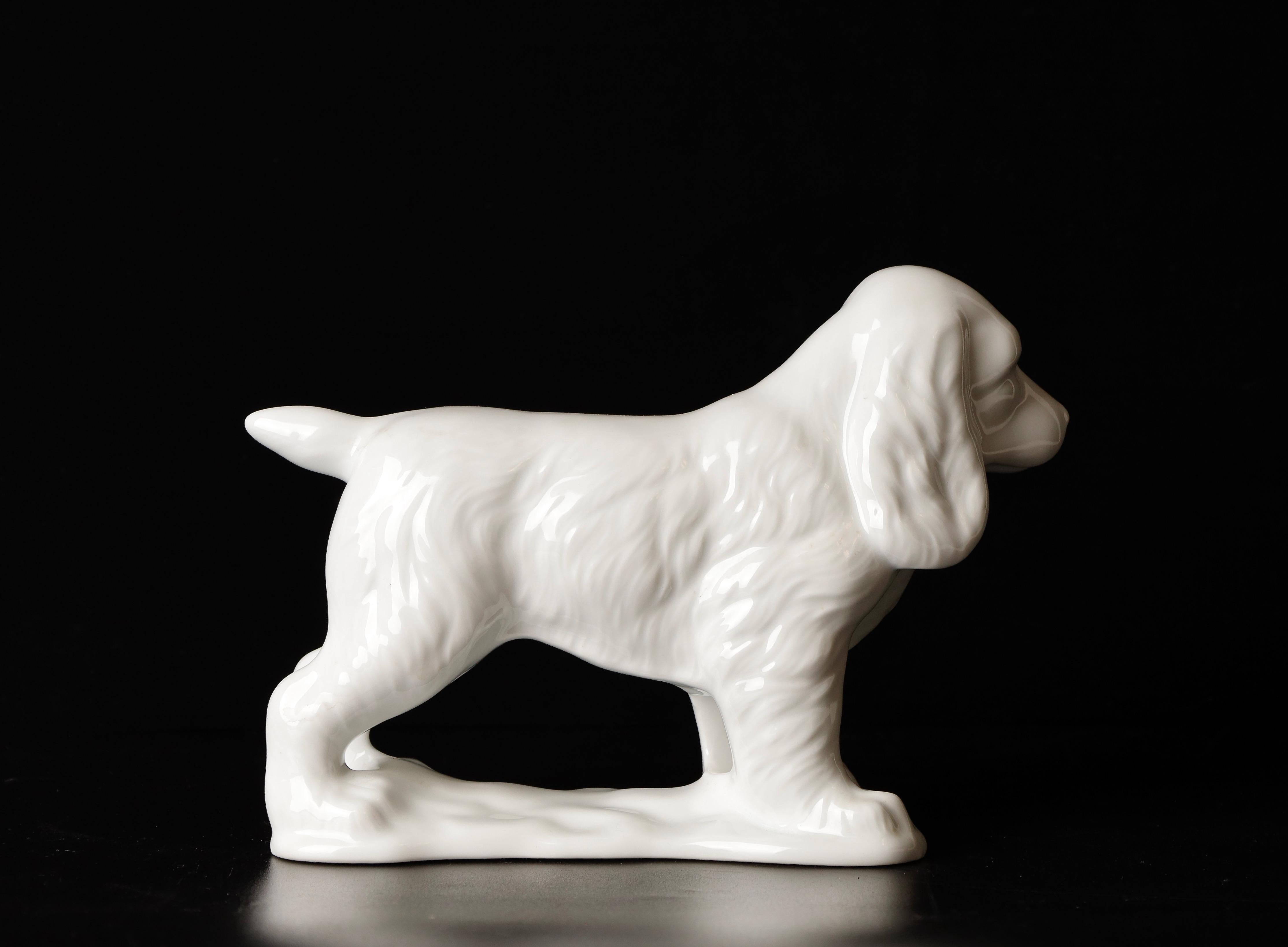 Beautiful Porcelain Dog Okimono Object by Shozan For Sale 3
