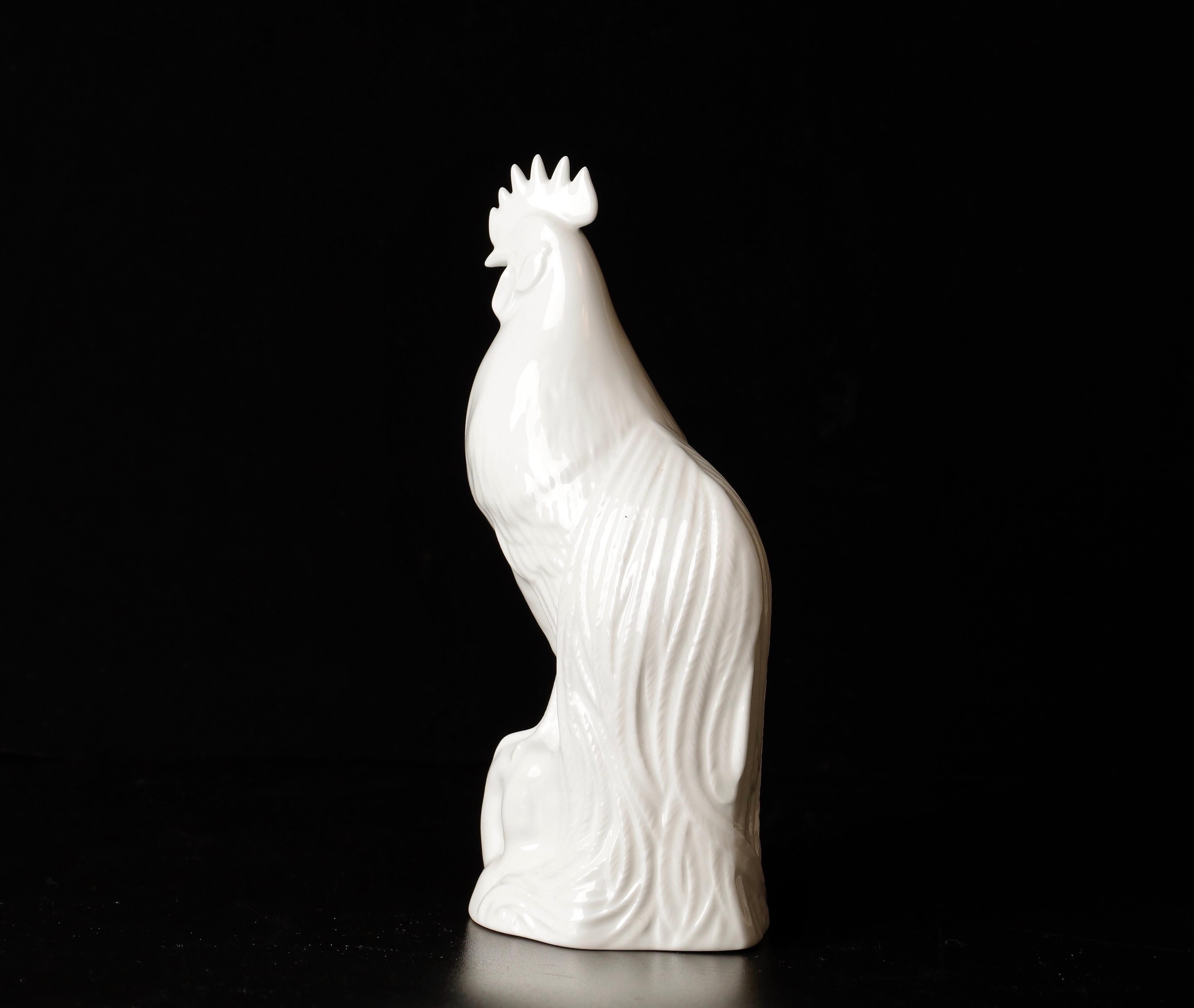 Magnifique objet Okimono en porcelaine avec coq par Shozan en vente 4