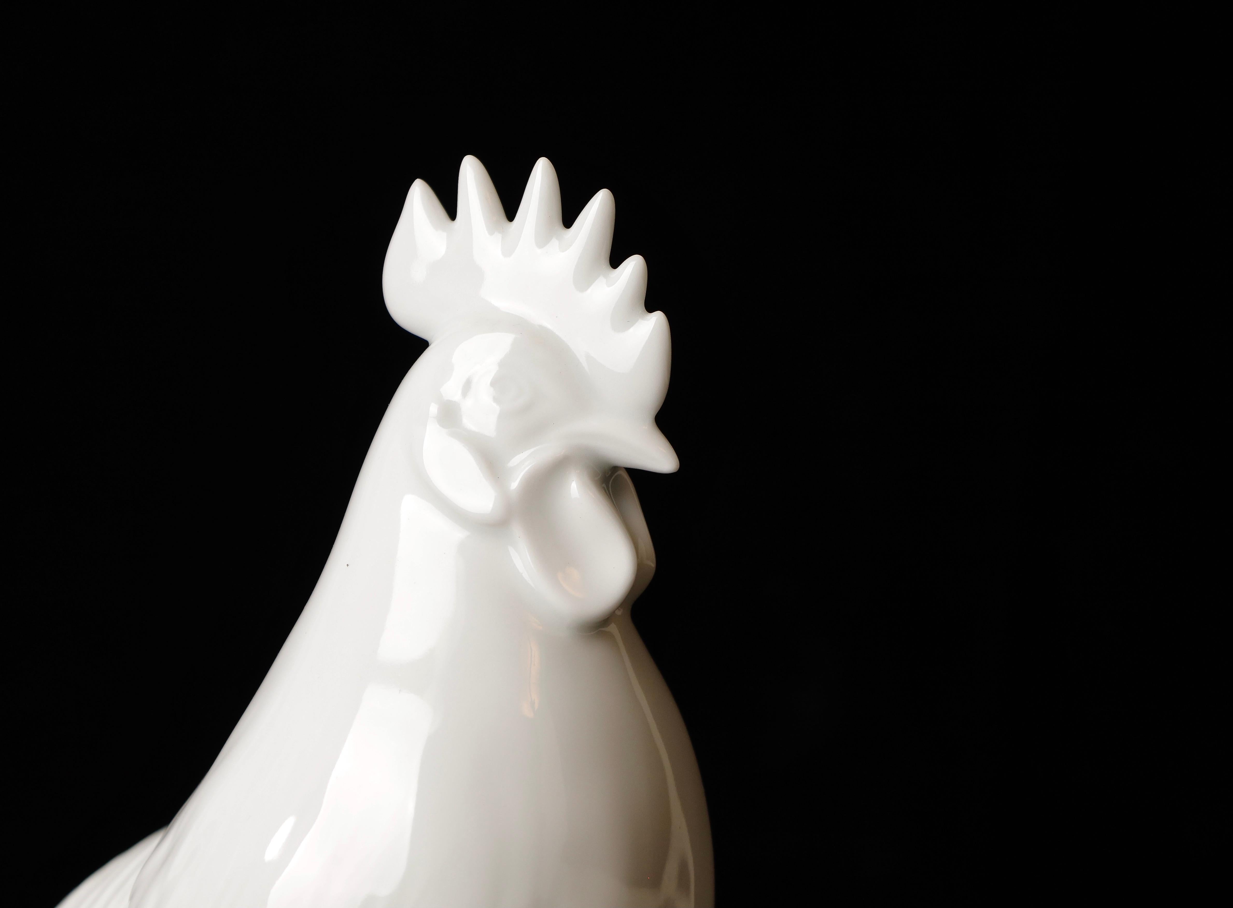 Magnifique objet Okimono en porcelaine avec coq par Shozan en vente 7