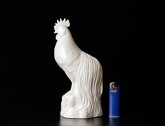 Beautiful Porcelain Rooster Okimono Object by Shozan