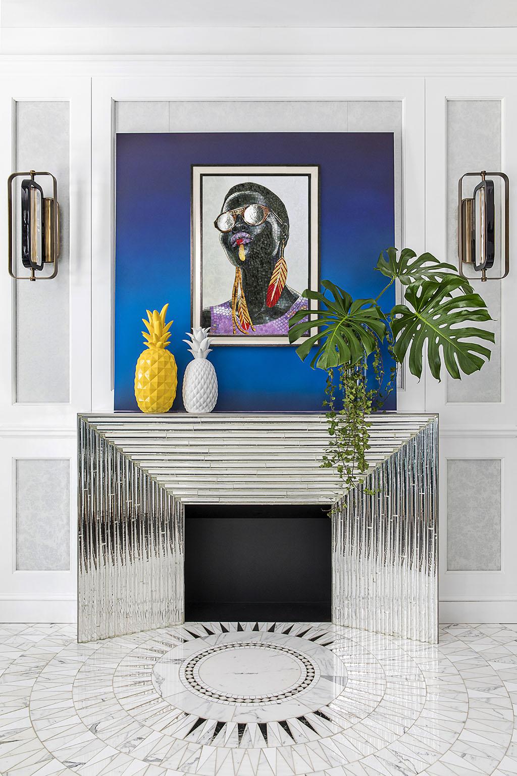 Bonito Retrato Mosaico Artístico sobre Soporte de Metal Blanco Orificios en la Parte Posterior para Colgar Otro en venta