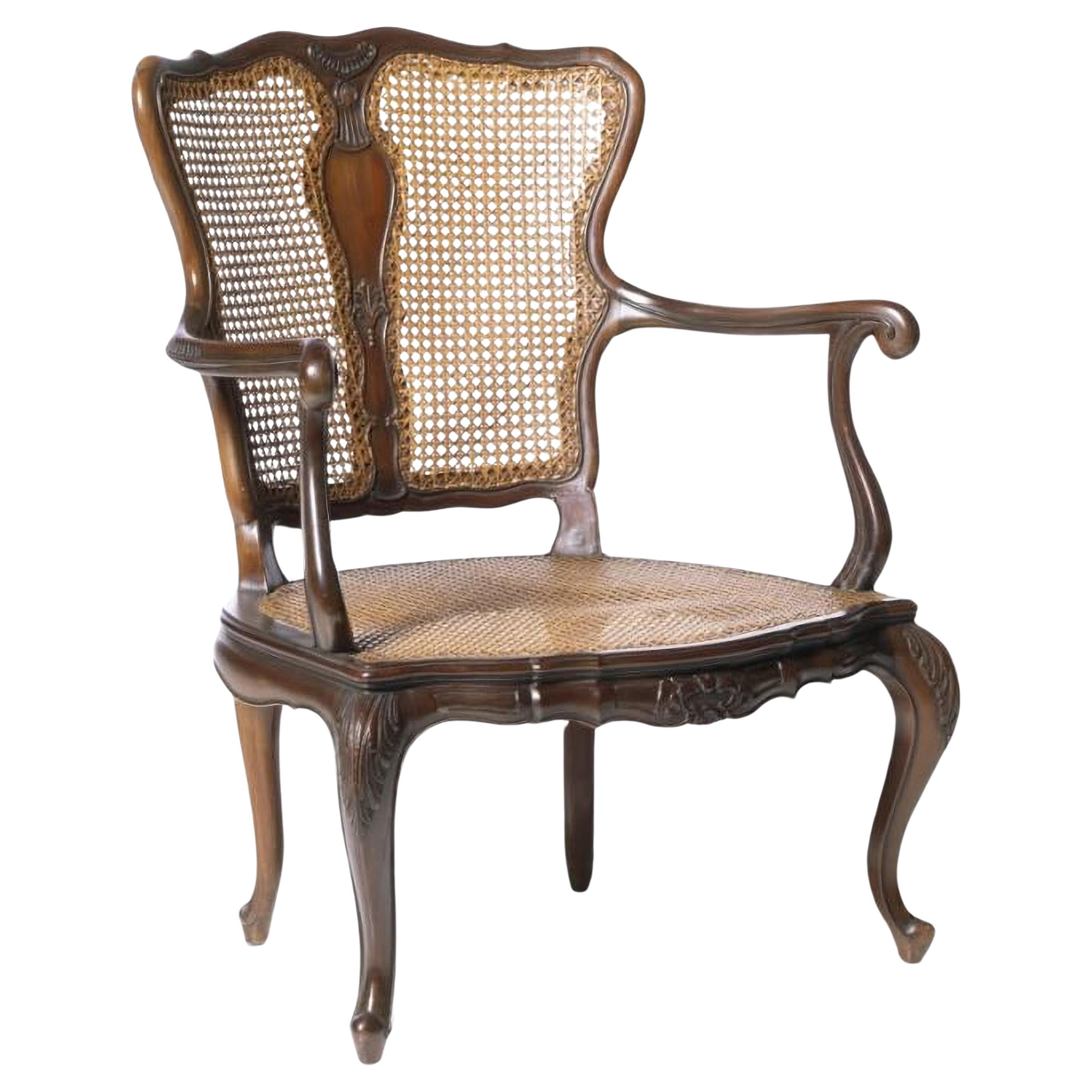 BEAUTIFUL PORTUGUESE ARMCHAIR from the 19th century For Sale