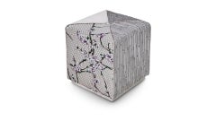 Beautiful Pouf Frame Made of Solid Timber and Wood Quilted Fabric