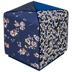 Beautiful Pouf Frame Made of Solid Timber and  Wood Quilted Fabric 