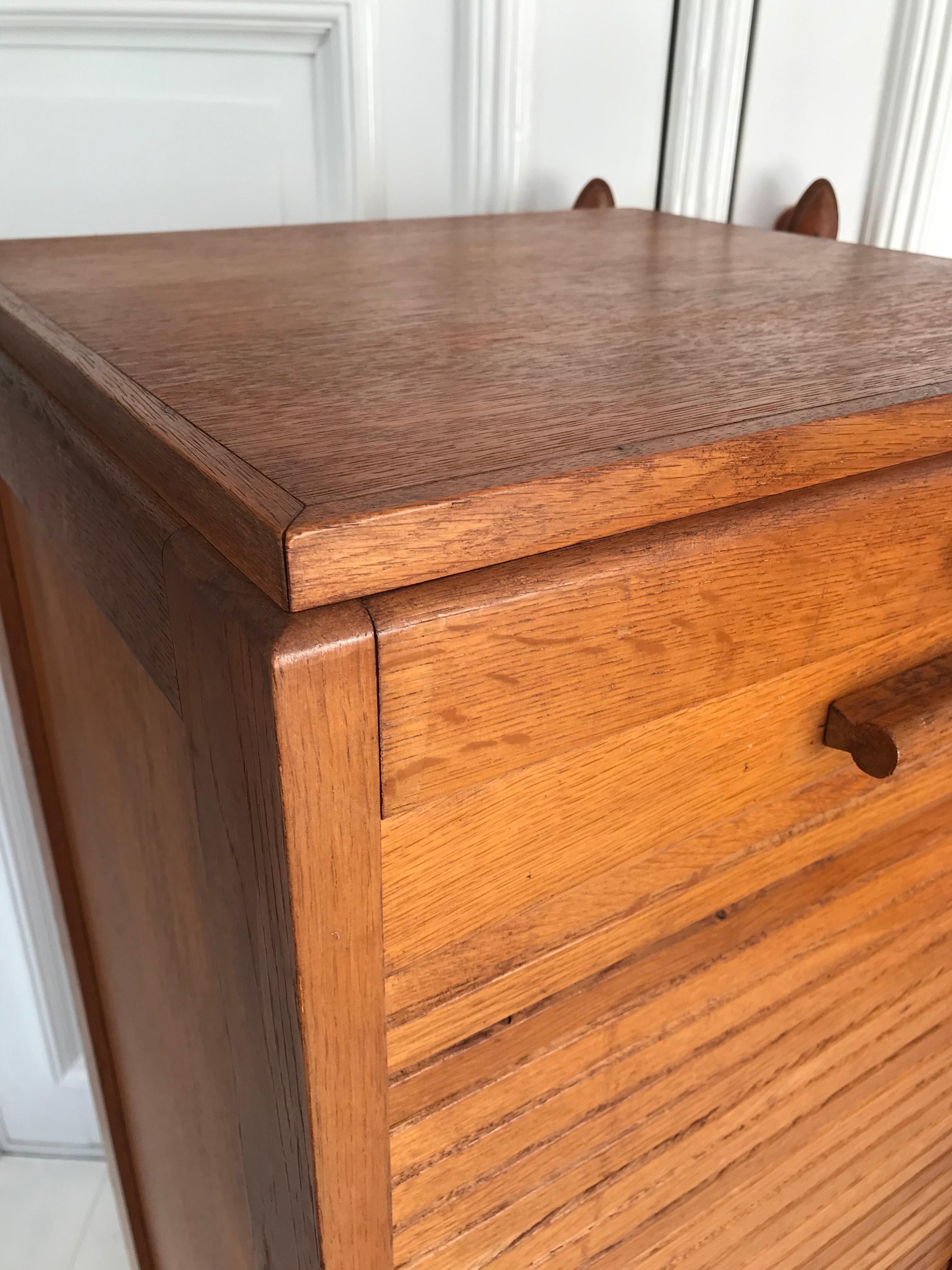 Beautiful & Practical Dutch Art Deco Filing Cabinet with Roller Door & 9 Drawers 5