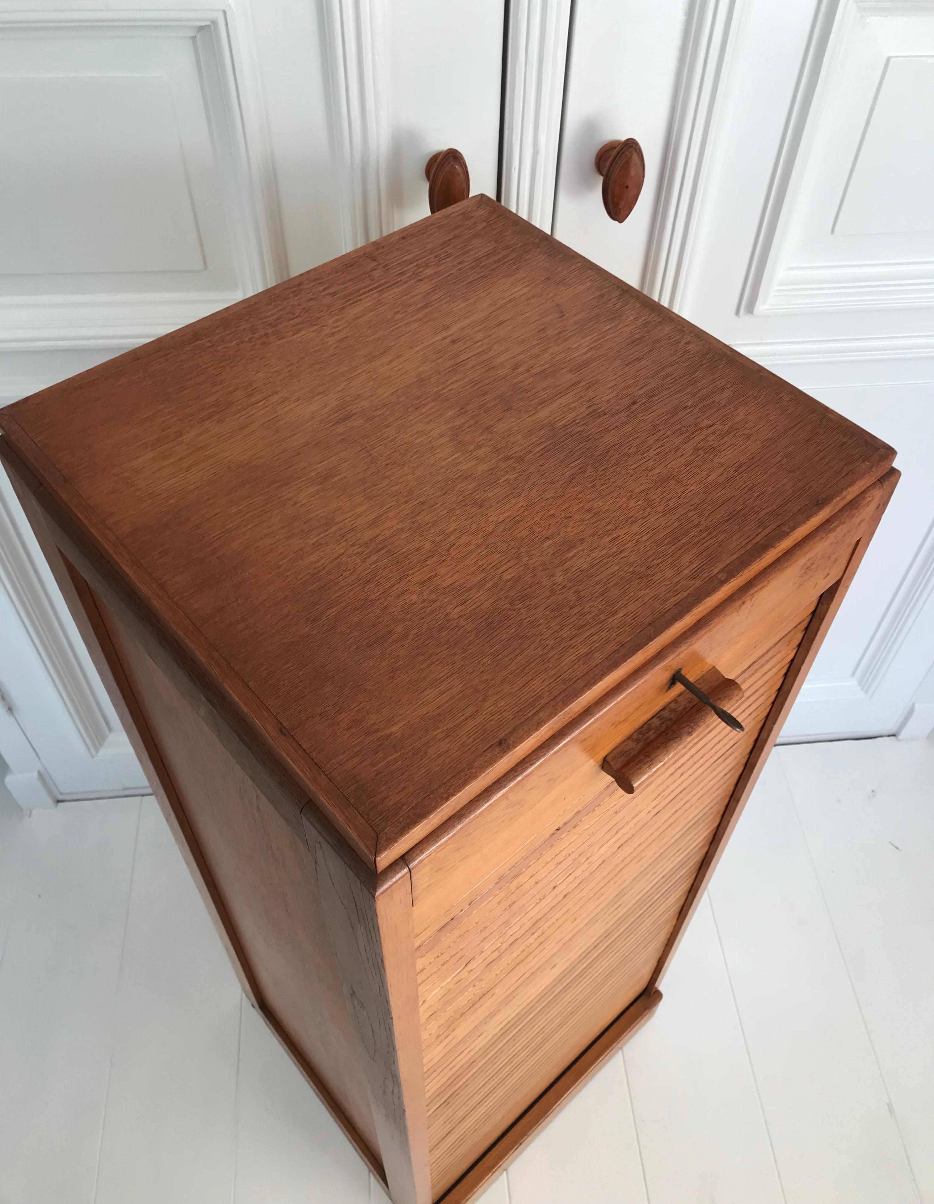Beautiful & Practical Dutch Art Deco Filing Cabinet with Roller Door & 9 Drawers 6