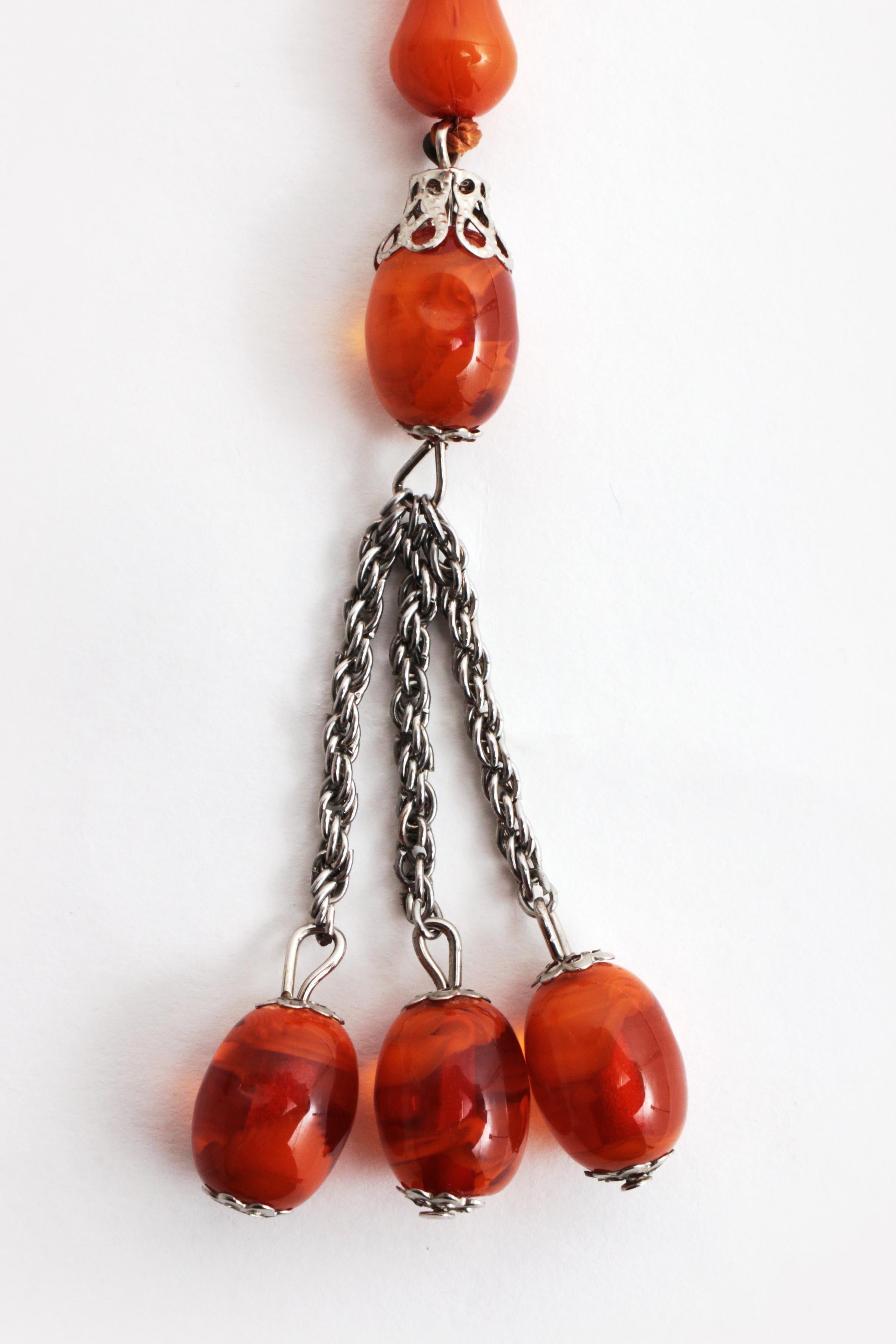 Beautiful Prayer Necklace Made of Amber from the 1960s For Sale 1