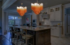 Beautiful Quadriedri Murano glass Chandeliers - 114 shaded amber prism
