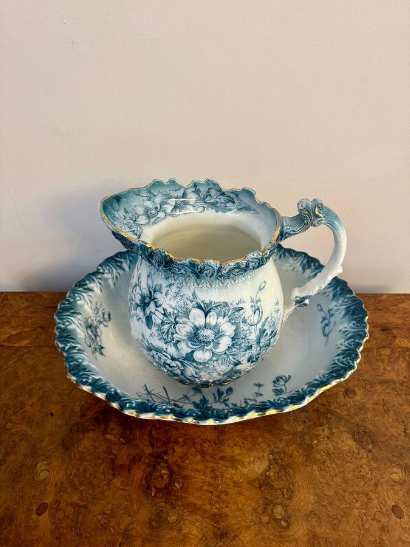 Schöne Qualität antike Edwardian Krug und Schüssel Set (Keramik) im Angebot