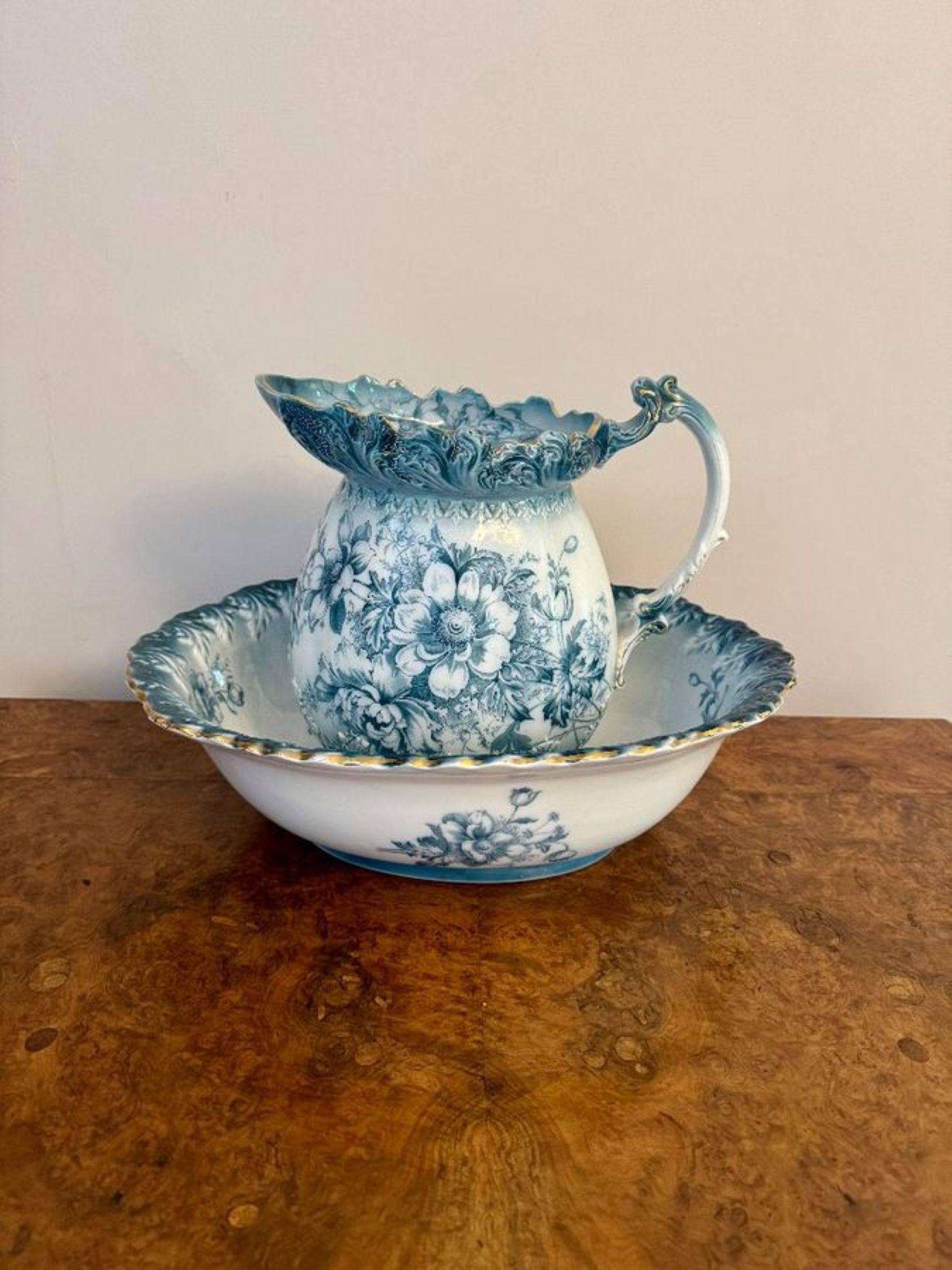 Schöne Qualität antike Edwardian Krug und Schüssel Set im Angebot 3