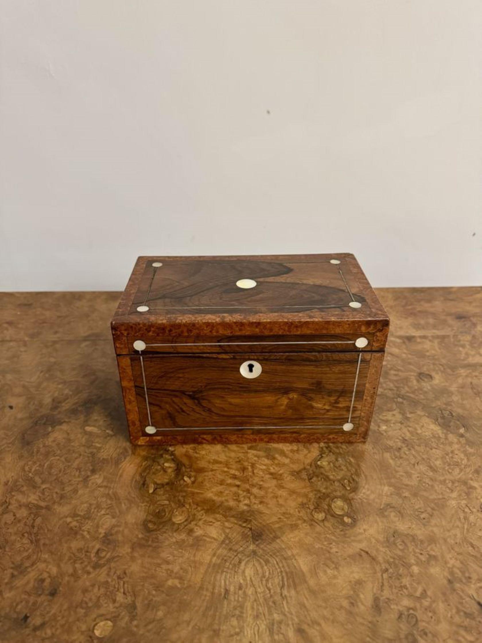 Caja de té antigua de palisandro de la Regencia de gran calidad en Bueno estado para la venta en Ipswich, GB