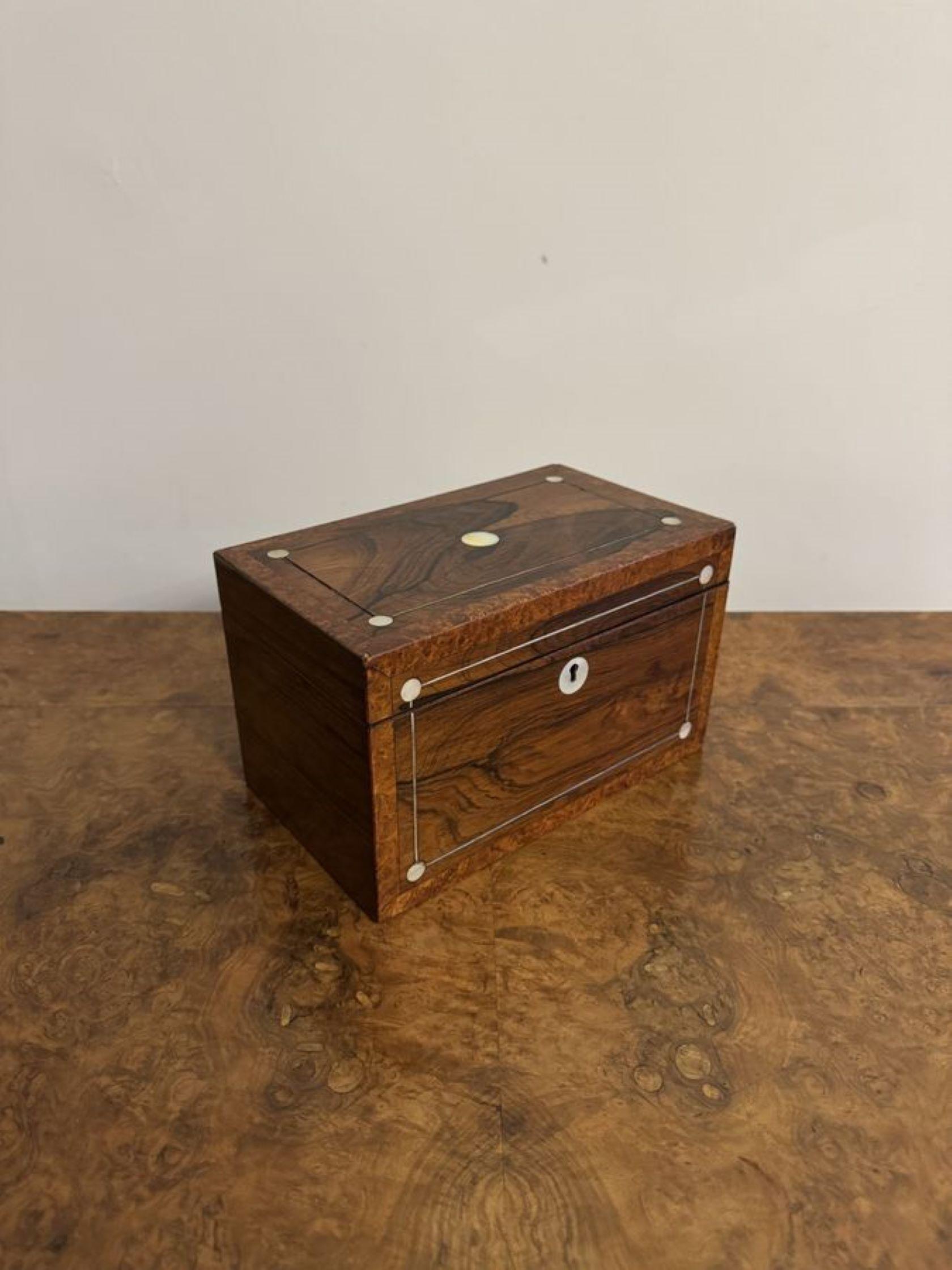 Caja de té antigua de palisandro de la Regencia de gran calidad Palo de rosa en venta