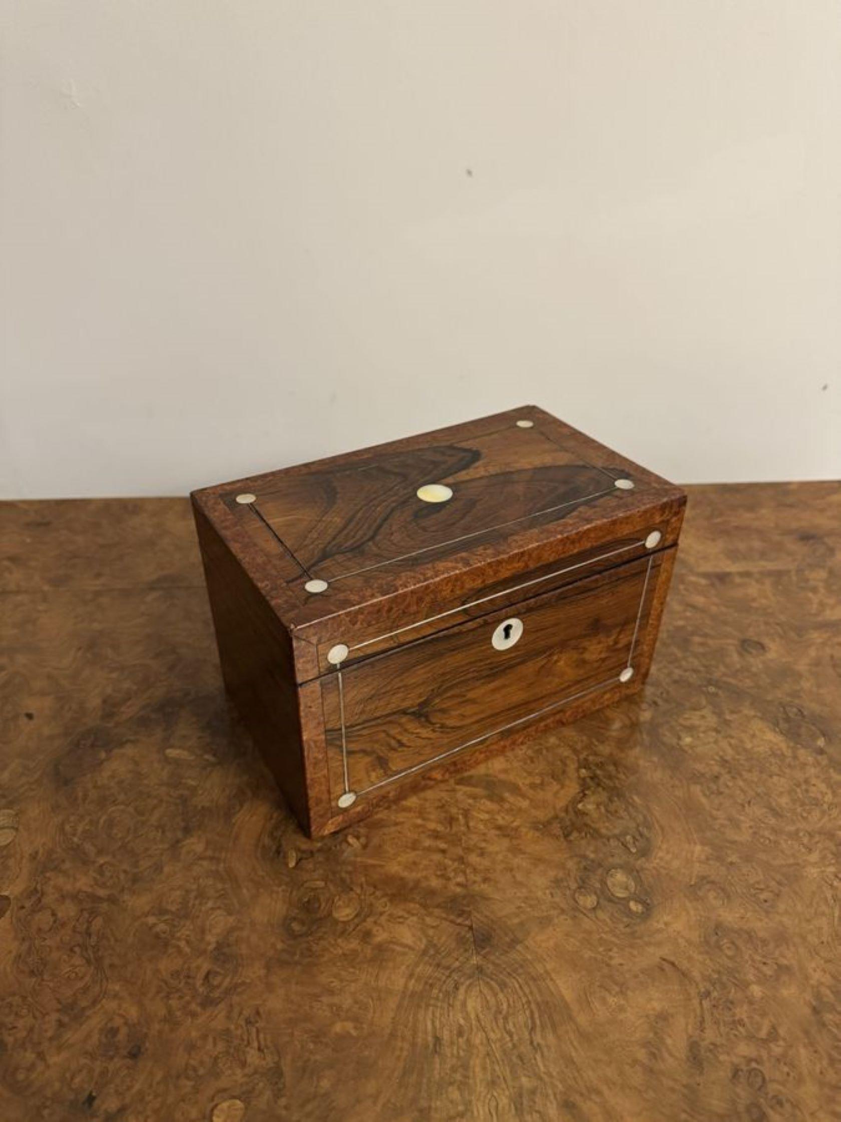 Caja de té antigua de palisandro de la Regencia de gran calidad en venta 1
