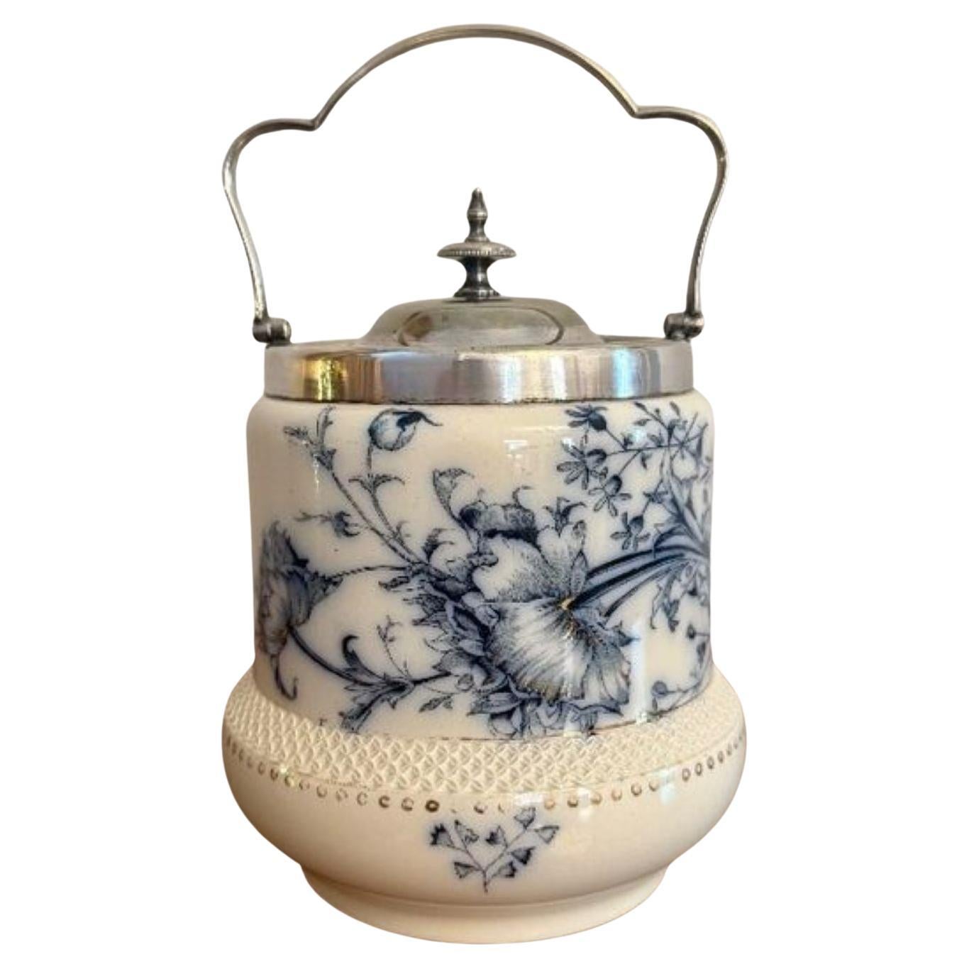 Bellissimo barile di biscotti Carlton Ware di epoca vittoriana di qualità