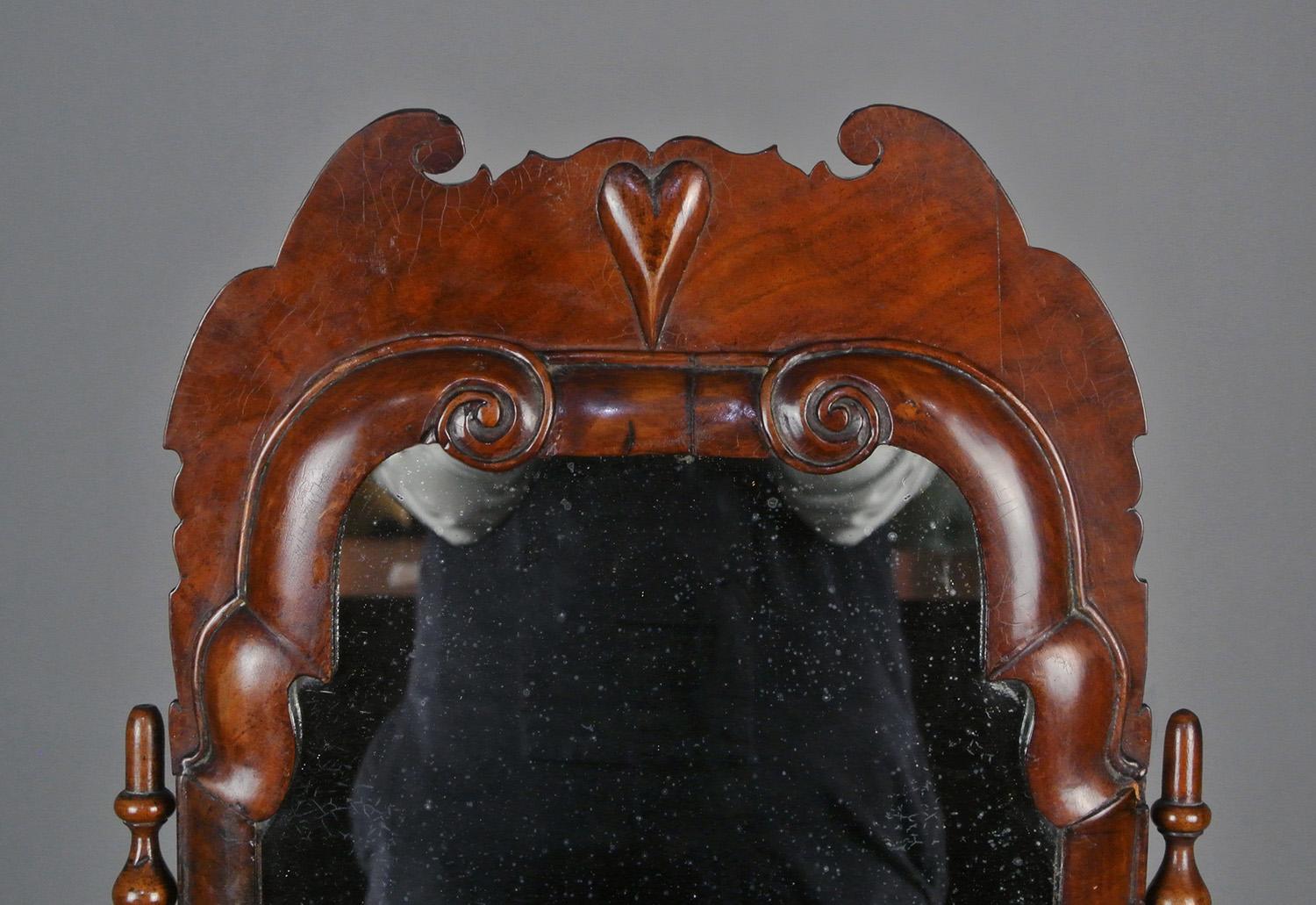 Beautiful Queen Anne Period Walnut Dressing Table Mirror c. 1710 1
