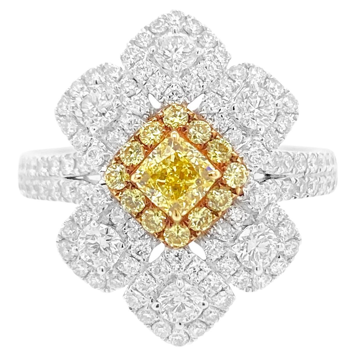 Beautiful Radiant Yellow Diamond Ring