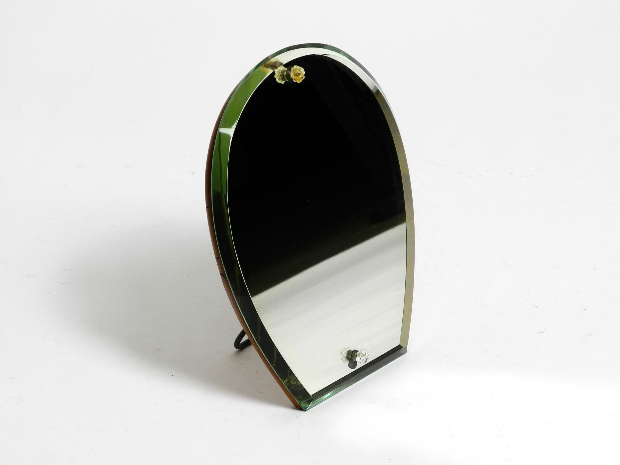 Mid-Century Modern Beautiful rare 1930s table mirror with oak back For Sale
