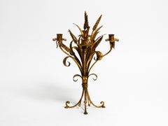 Schöner seltener vergoldeter Blumenleuchter mit Weizenähren von Hans Kögl aus den 1960er Jahren
