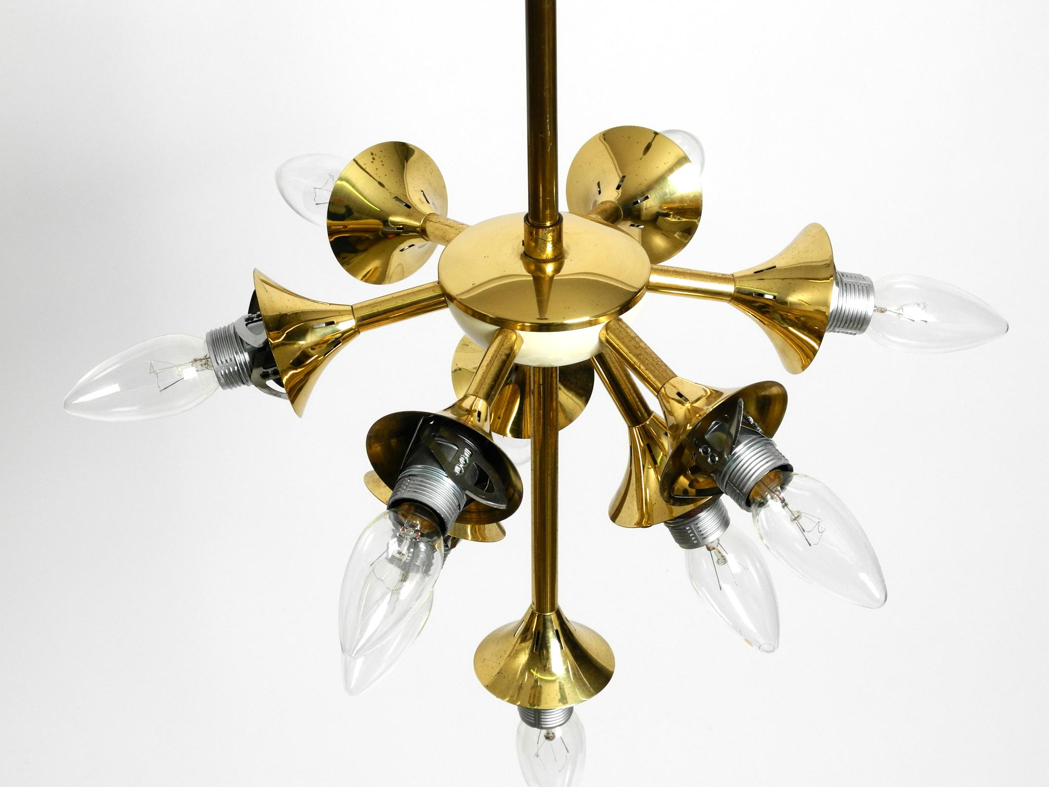 Beautiful rare 1960s Kaiser ceiling lamp with 10 spherical glass shades 3