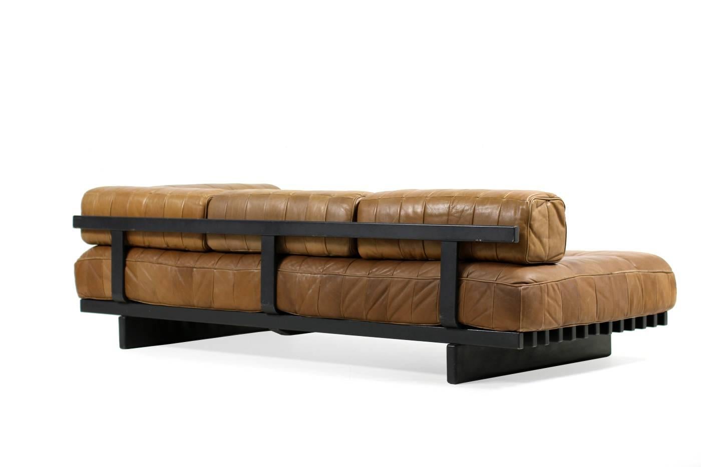 Beautiful & Rare 1970s Vintage De Sede DS 80 Daybed Sofa Cognac Leather Couch In Good Condition In Hamminkeln, DE