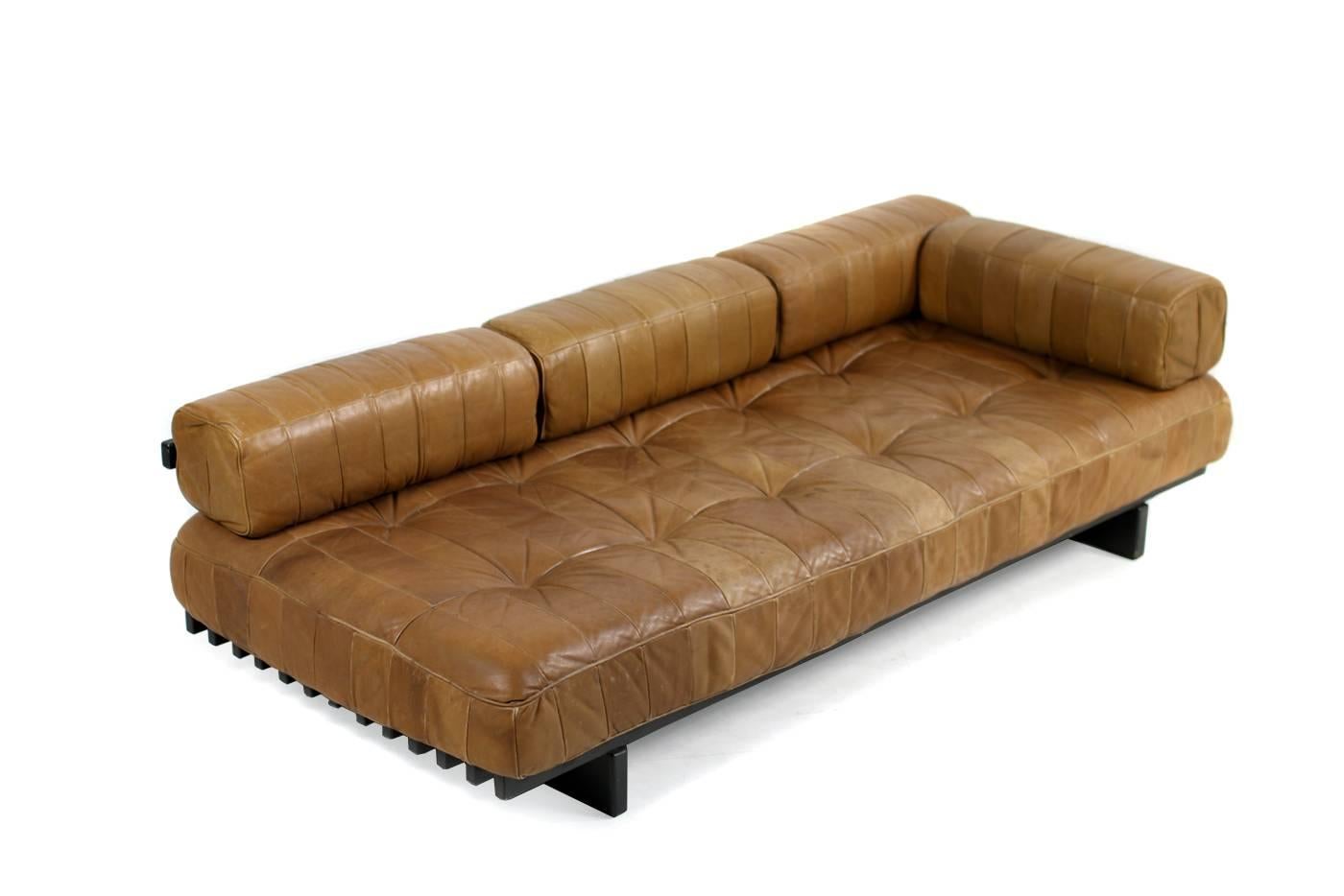 Late 20th Century Beautiful & Rare 1970s Vintage De Sede DS 80 Daybed Sofa Cognac Leather Couch