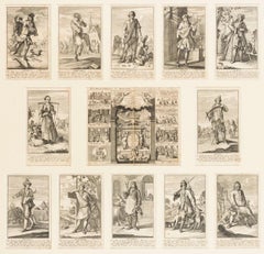 Bellissimo e raro calendario tascabile antico per l'anno 1722, ben incorniciato, 1721 ca.
