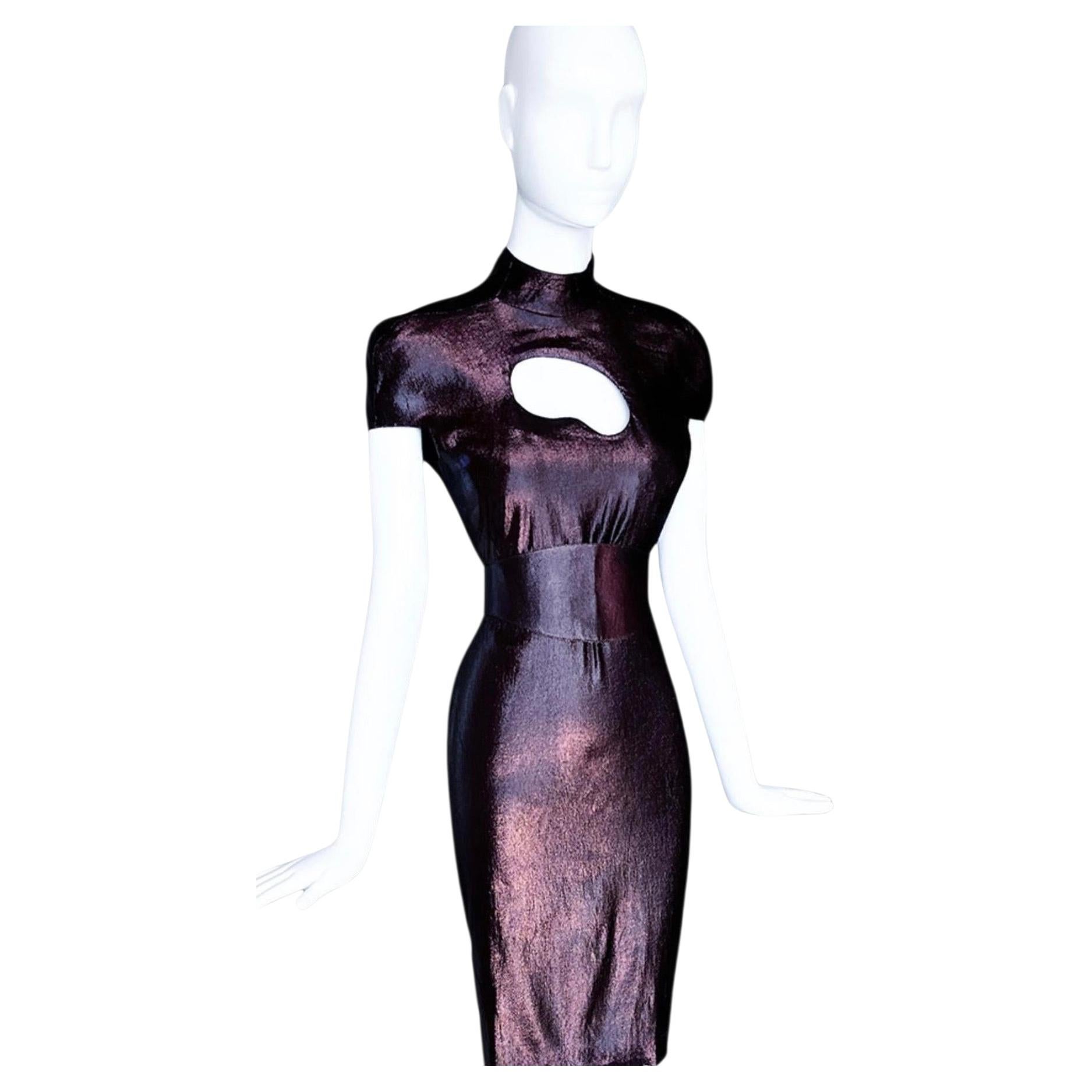 Beautiful Rare Archival Thierry Mugler SS 1991 Sexy Silk Cocktail Dress