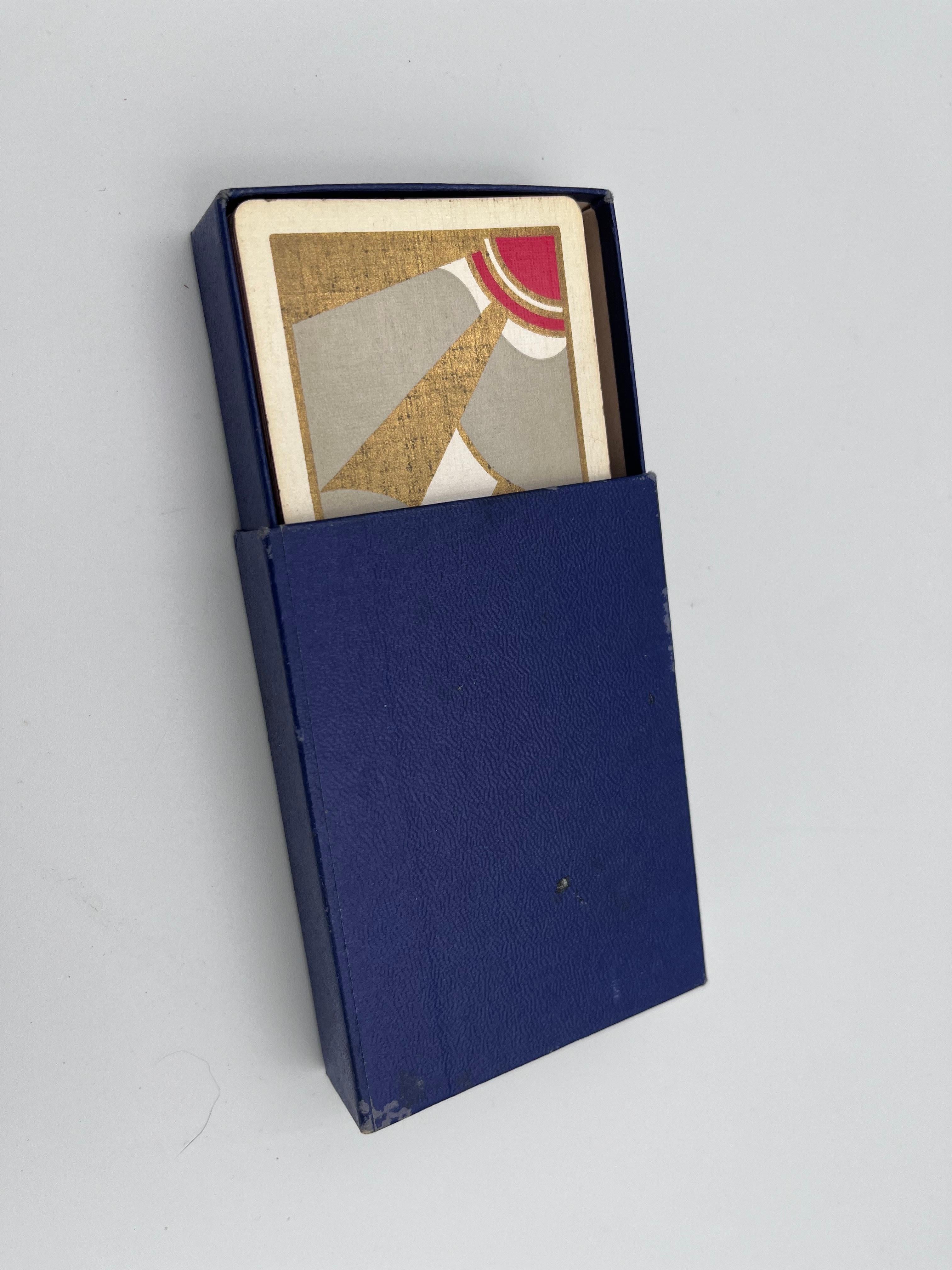 Splendido e raro set completo di carte da gioco geometriche astratte Art Deco degli anni '30 In condizioni buone in vendita a Red Lion, PA