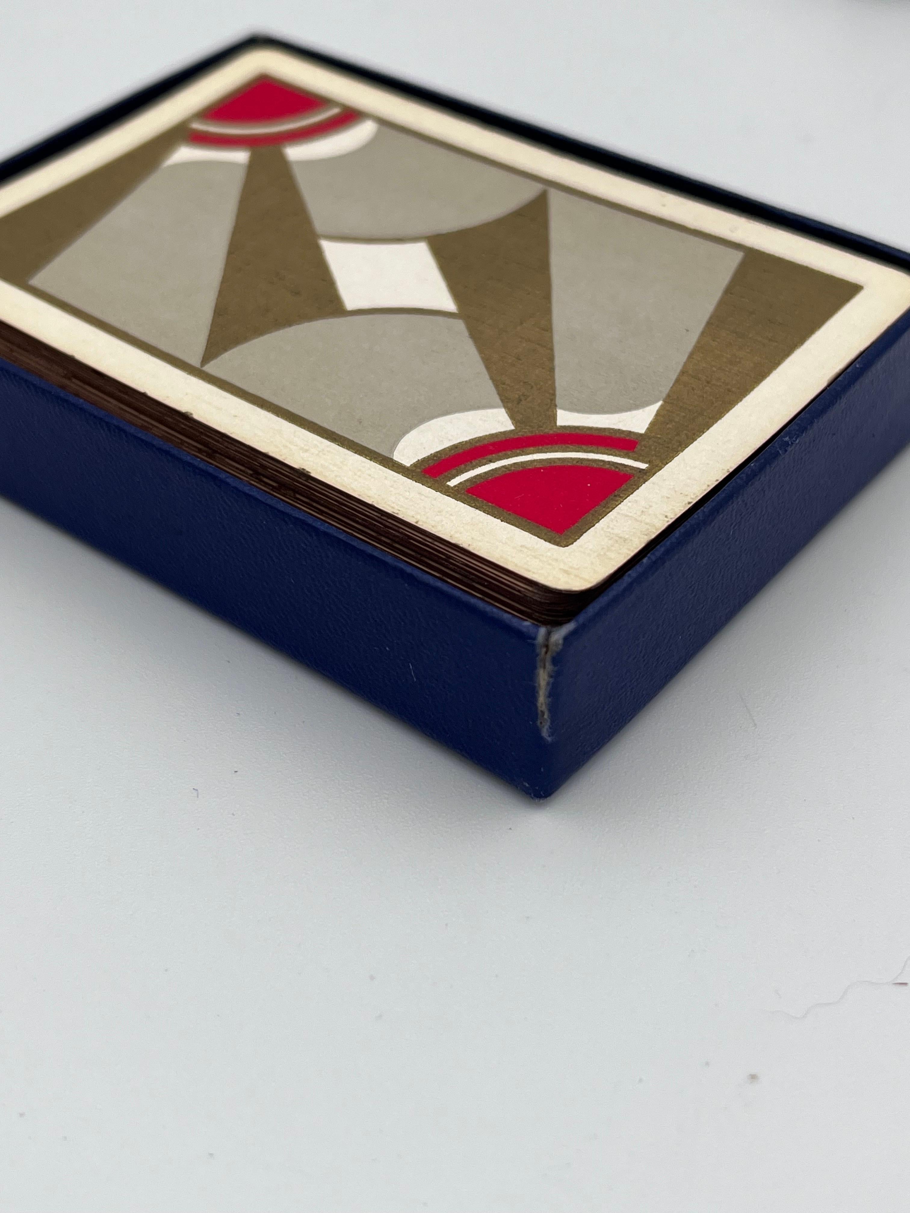Carta Splendido e raro set completo di carte da gioco geometriche astratte Art Deco degli anni '30 in vendita