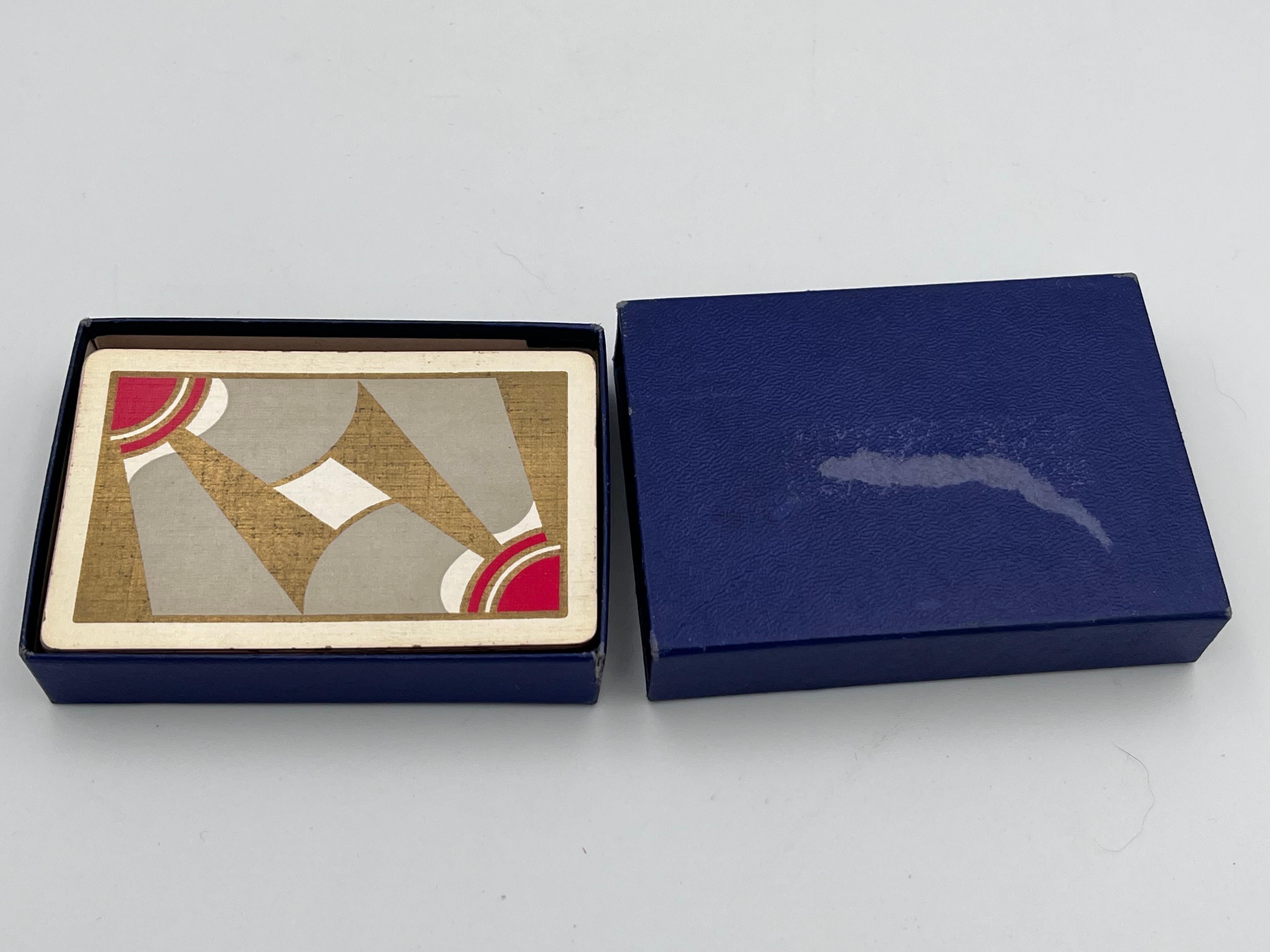 Splendido e raro set completo di carte da gioco geometriche astratte Art Deco degli anni '30 in vendita 2