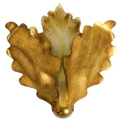 Beautiful, rare gold-plated glass and metal wall lamp by Banci Firenze, Italy
