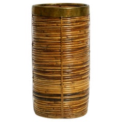 Magnifique et rare porte-parapluies italien Mid Century Modern en bambou.