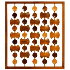 Beautiful Rare Large Abstract Teak Wall Decoration Made in Denmark