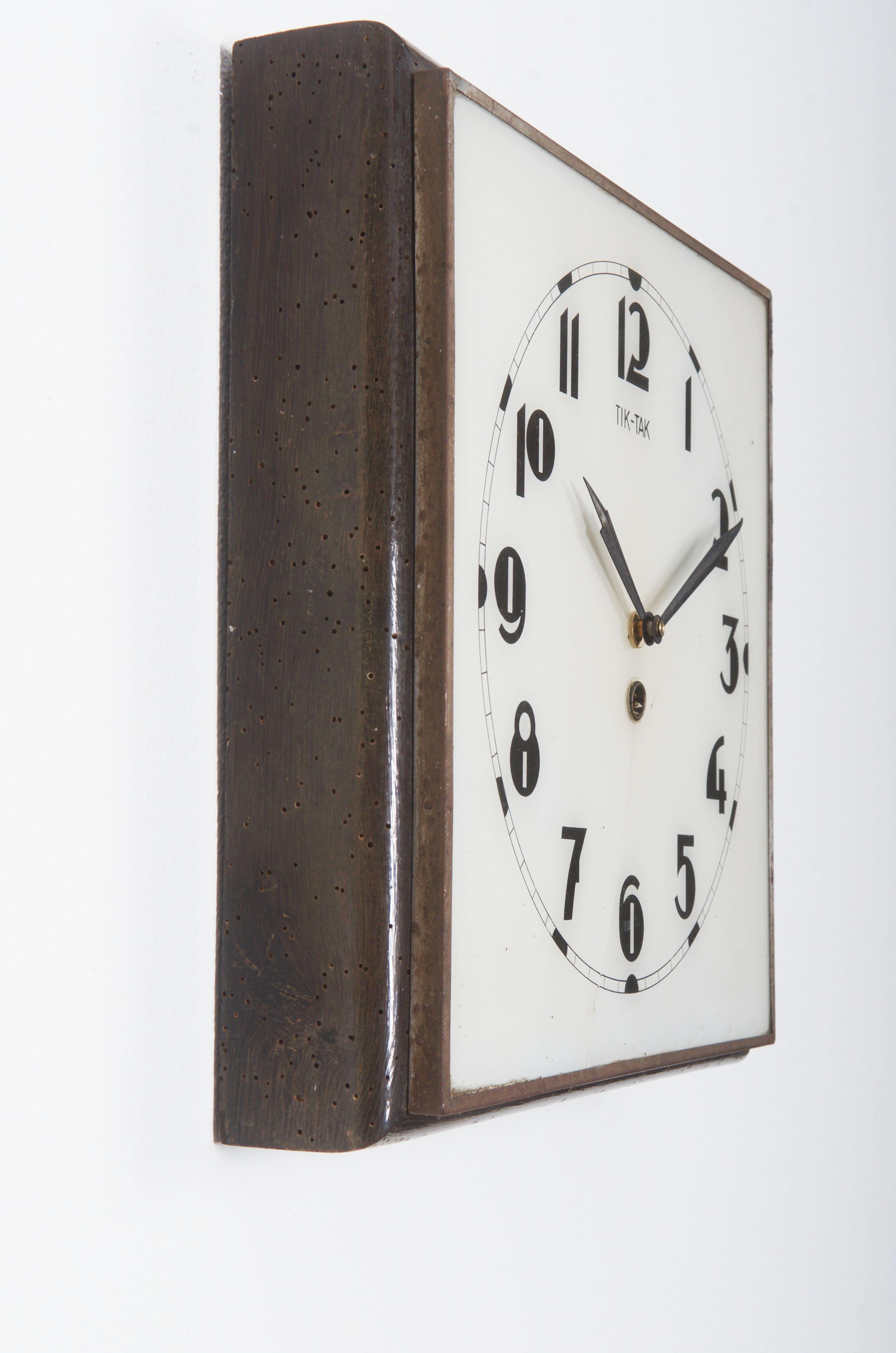 Czech Beautiful, Rare Large Bauhaus Wall Clock
