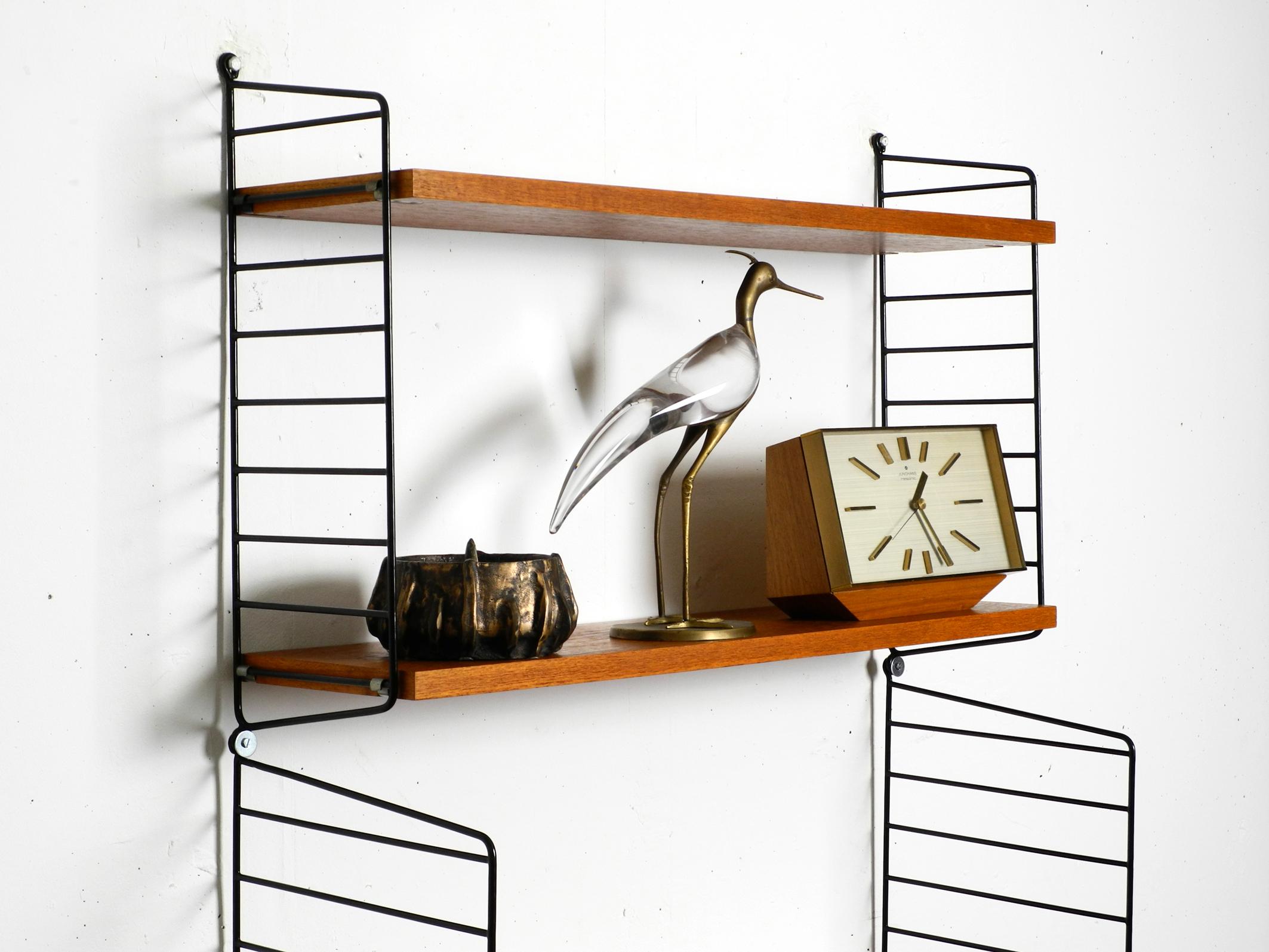 Original 1960s Nisse Strinning teak string shelf with 2 shelves and one cupboard 9
