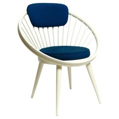 Preciosa y rara silla circular original de Yngve Ekström de los años 50 para Swedese