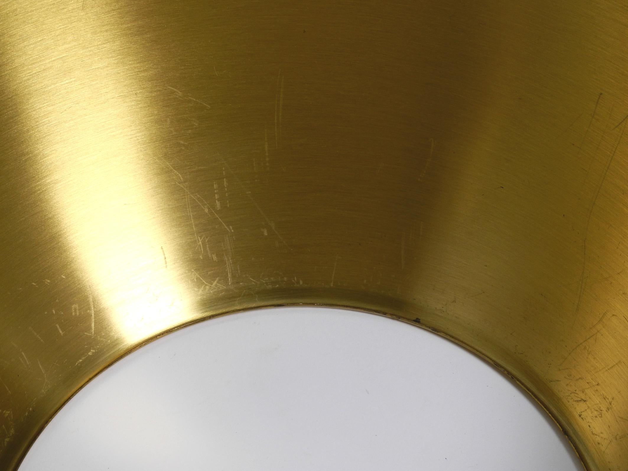 Beautiful rare original 1970s Florian Schulz brass pendant light with pulley sys 6