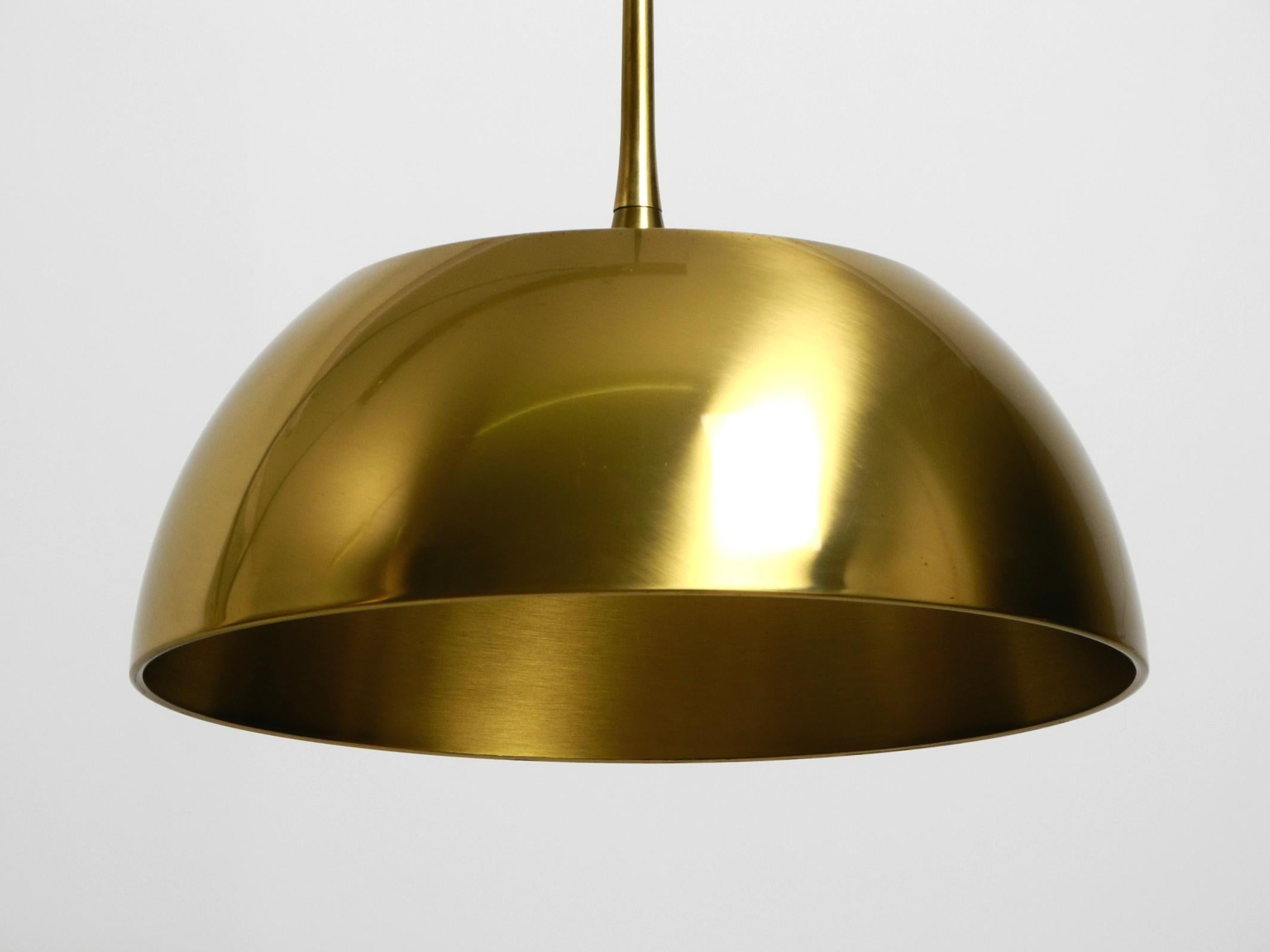 Beautiful rare original 1970s Florian Schulz brass pendant light with pulley sys For Sale 11