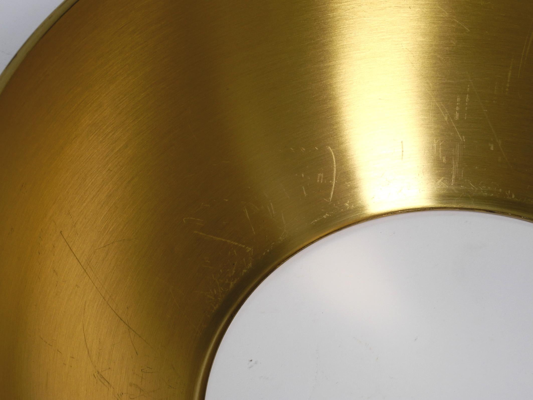 Beautiful rare original 1970s Florian Schulz brass pendant light with pulley sys For Sale 2