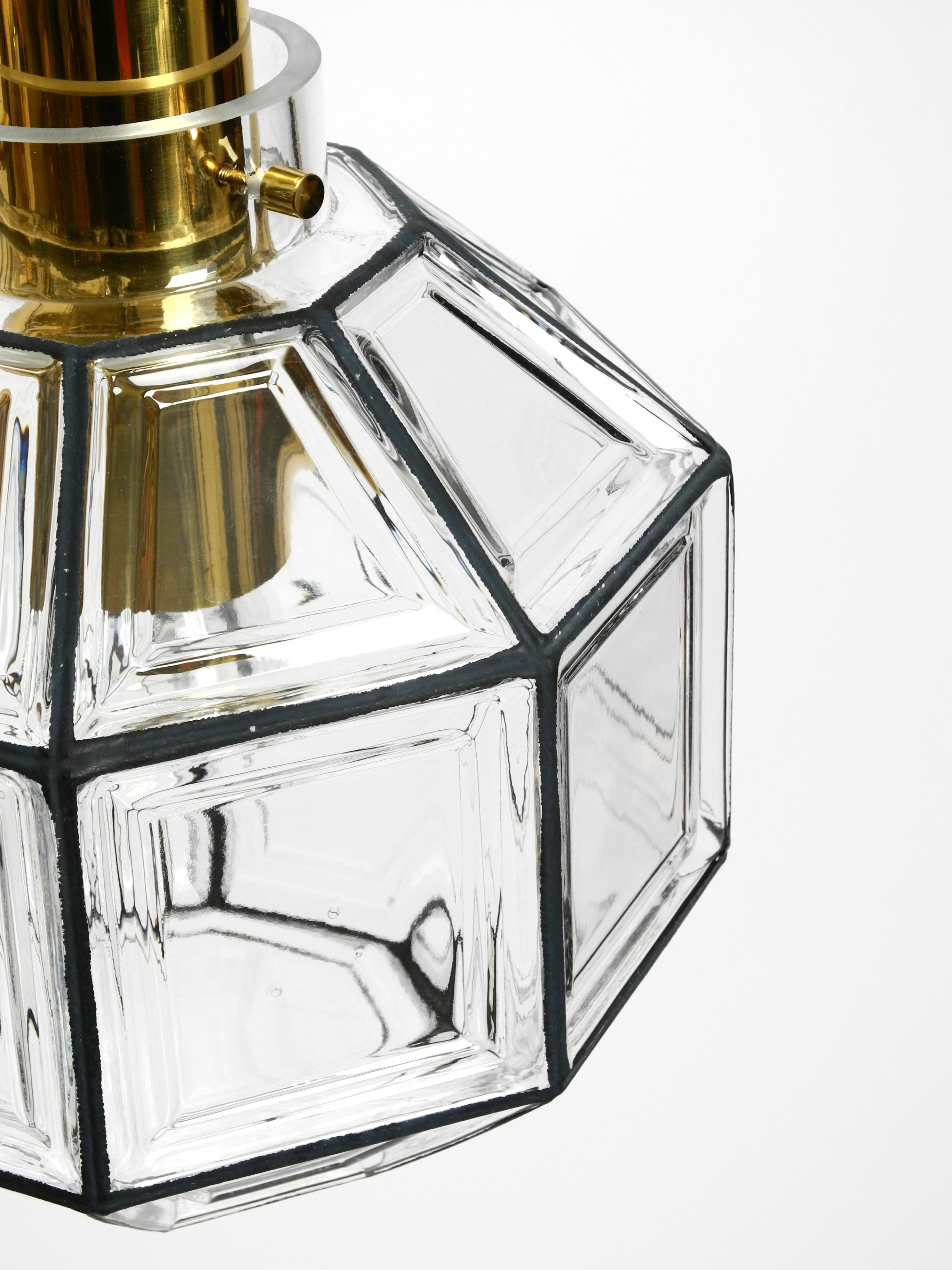 Beautiful rare original 60s  Limburg octagonal glass pendant lamp en vente 3