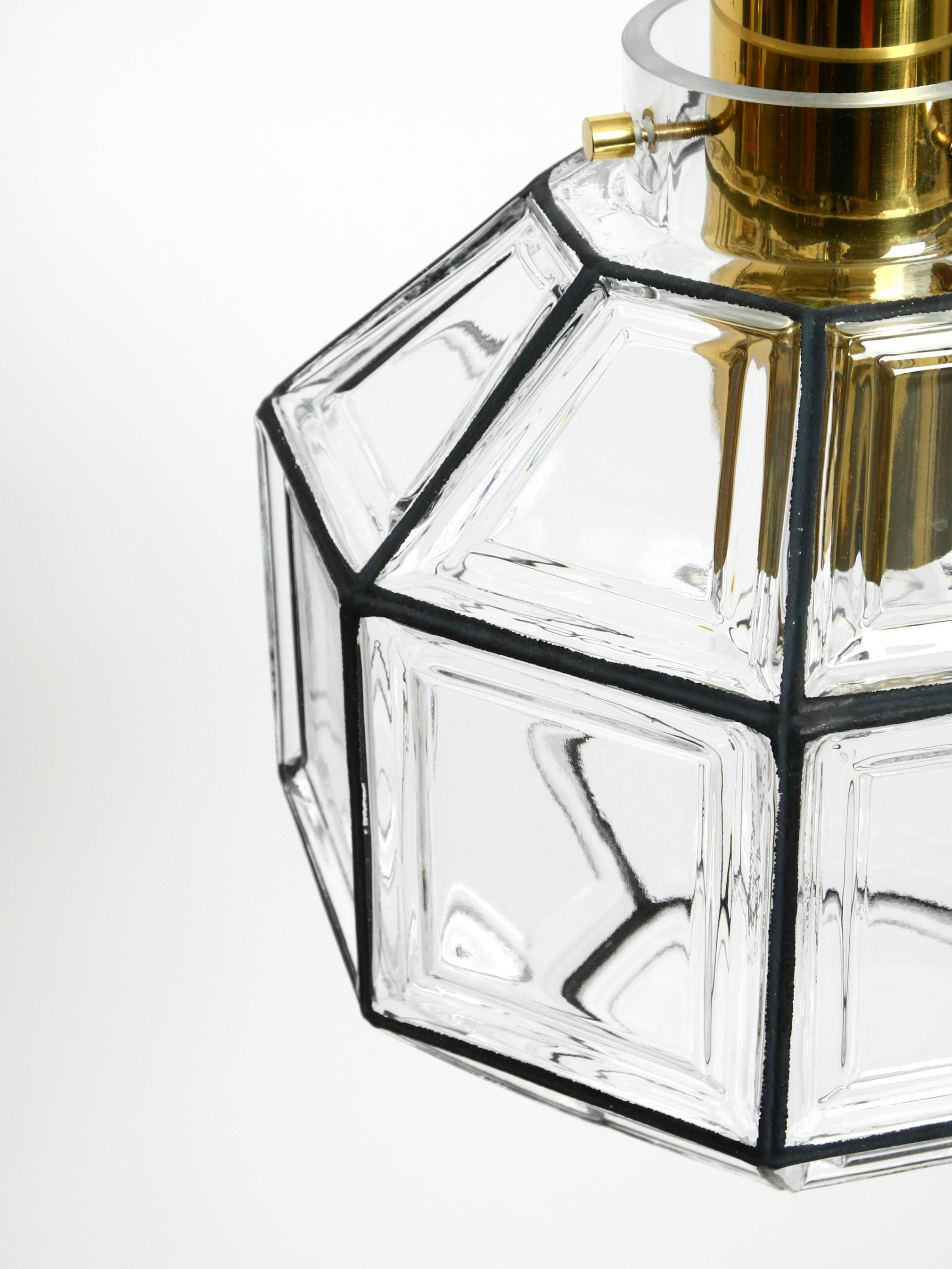 Beautiful rare original 60s  Limburg octagonal glass pendant lamp en vente 4