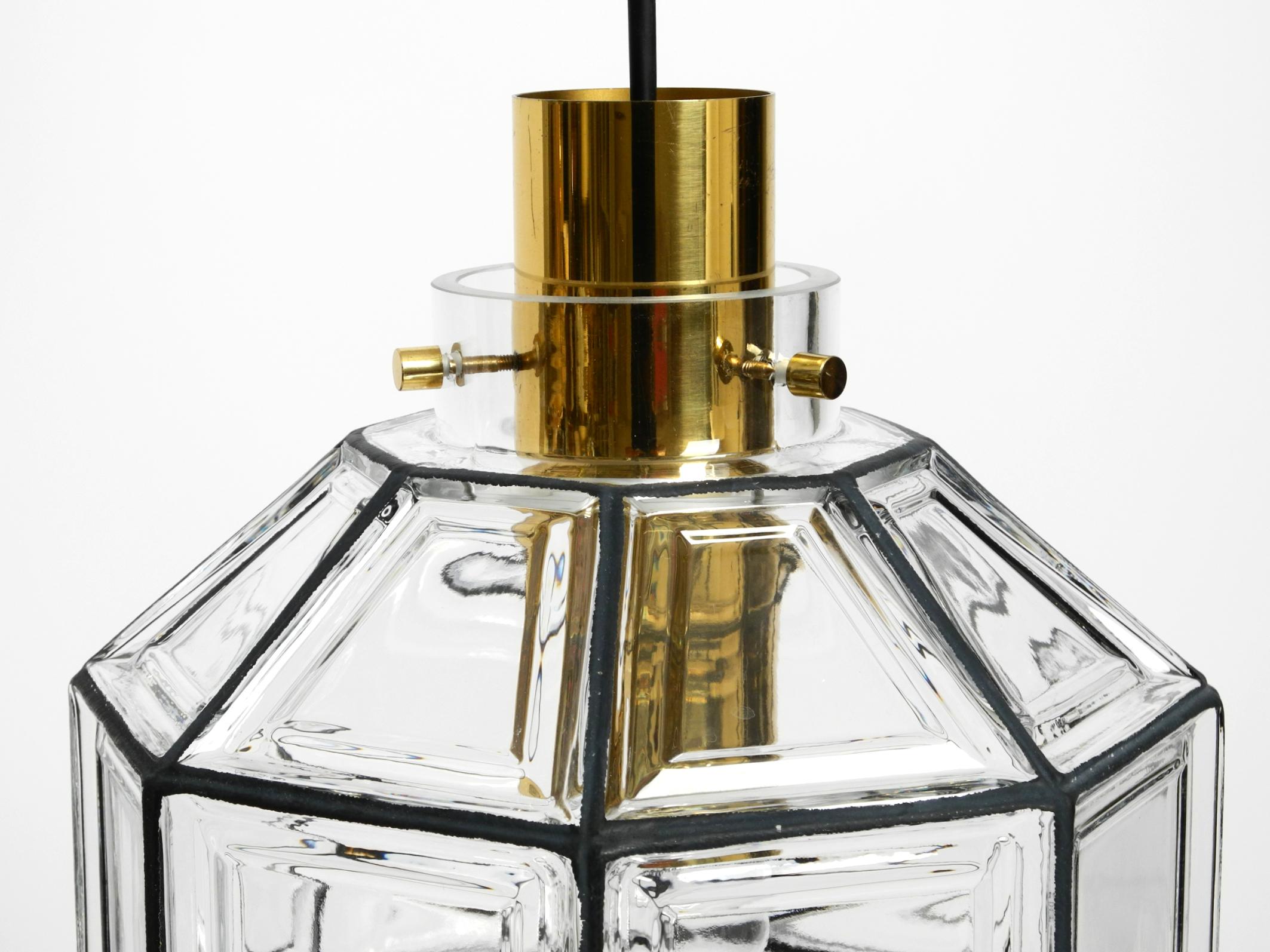 Beautiful rare original 60s  Limburg octagonal glass pendant lamp en vente 5
